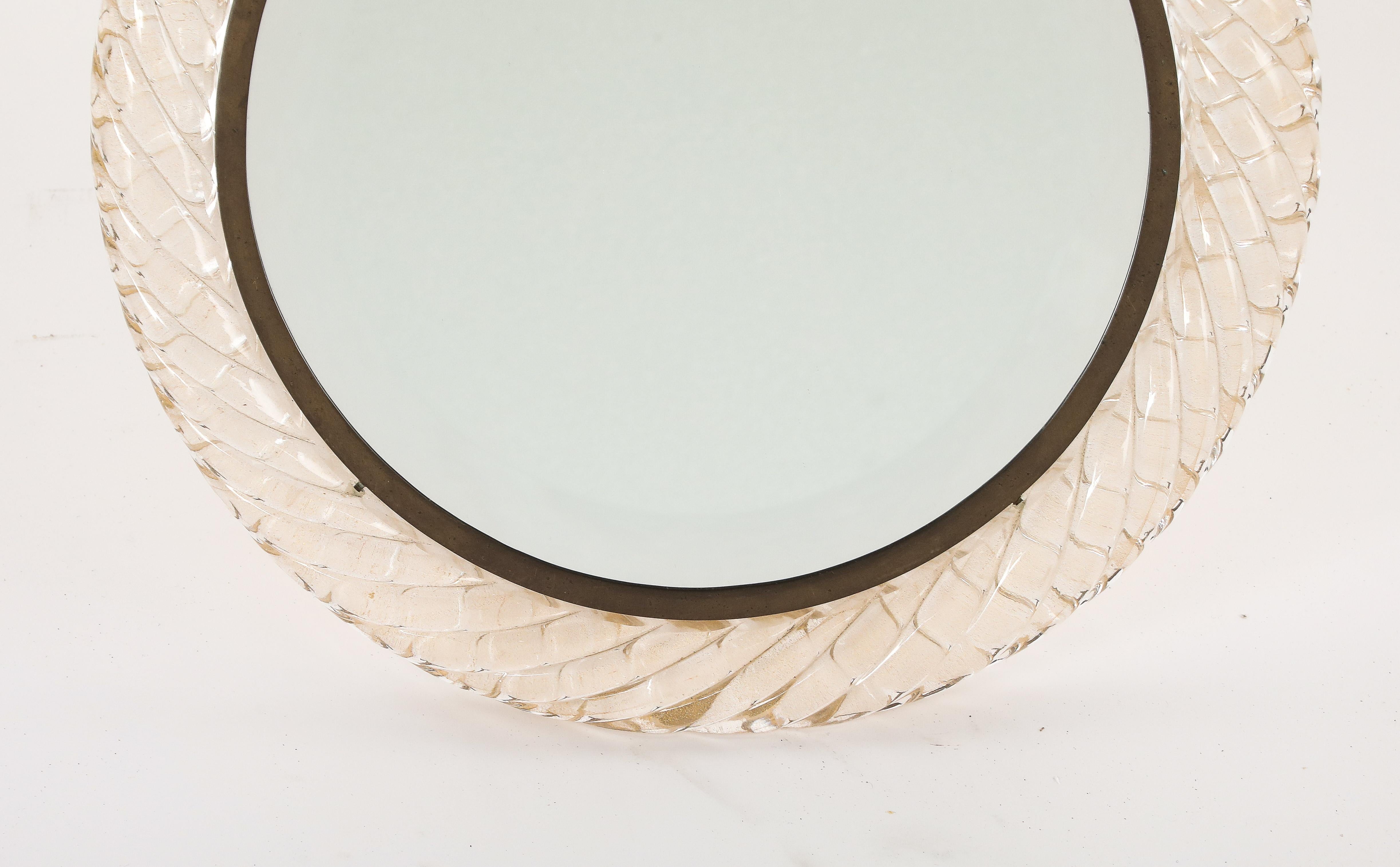Italian Carlo Scarpa for Venini Table Mirror, circa 1950 For Sale