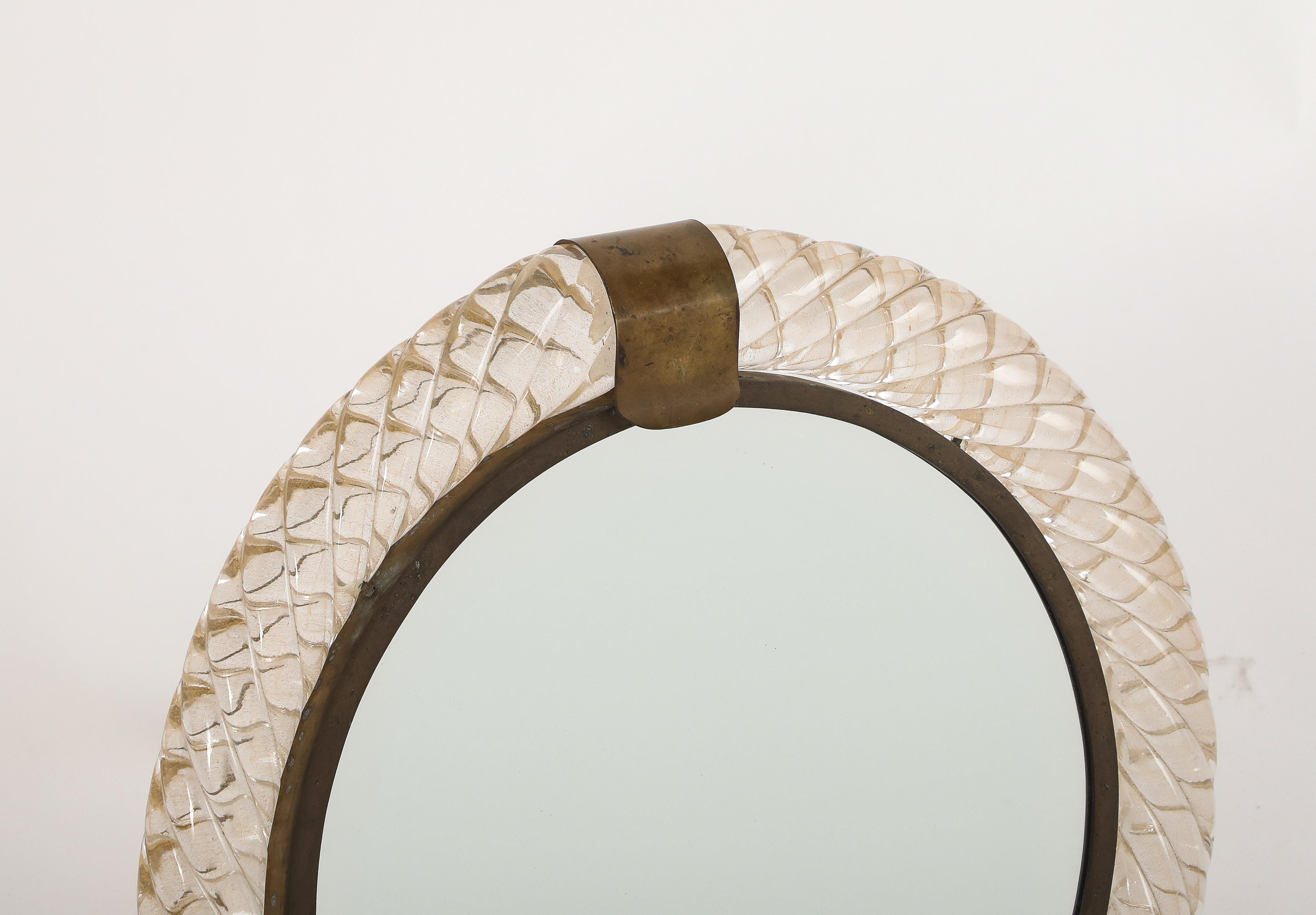 Carlo Scarpa for Venini Table Mirror, circa 1950 For Sale 1