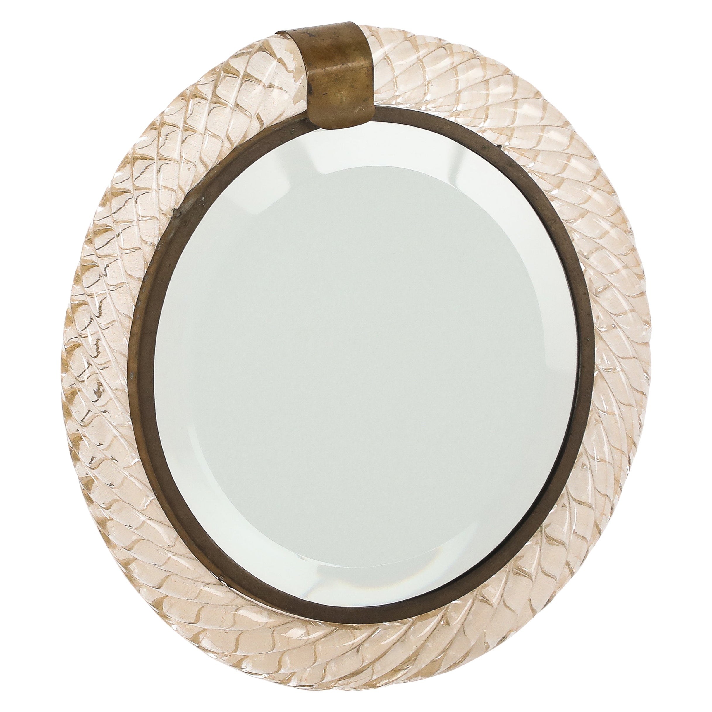 Carlo Scarpa for Venini Table Mirror, circa 1950 For Sale