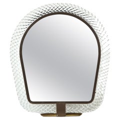 Carlo Scarpa pour Venini Treccia Table ou miroir de coiffeuse, signé, Italie, années 1930