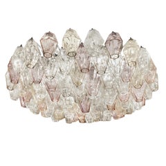 Carlo Scarpa for Venini, Tricolore Murano Glass Poliedri Ceiling Fixture 1950s