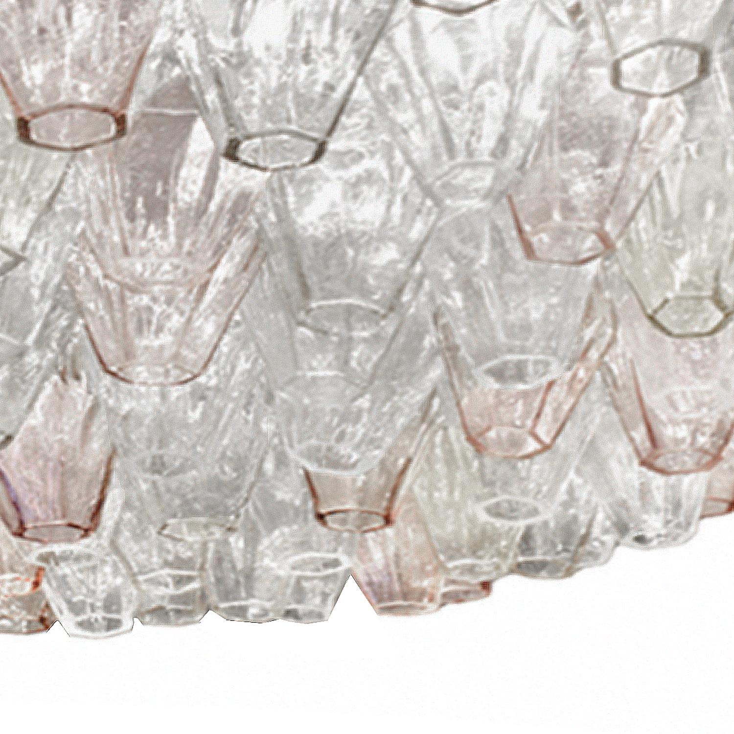 Carlo Scarpa for Venini, Tricolore Murano Glass Poliedri Ceiling Fixture 1950s In Good Condition In New York, NY