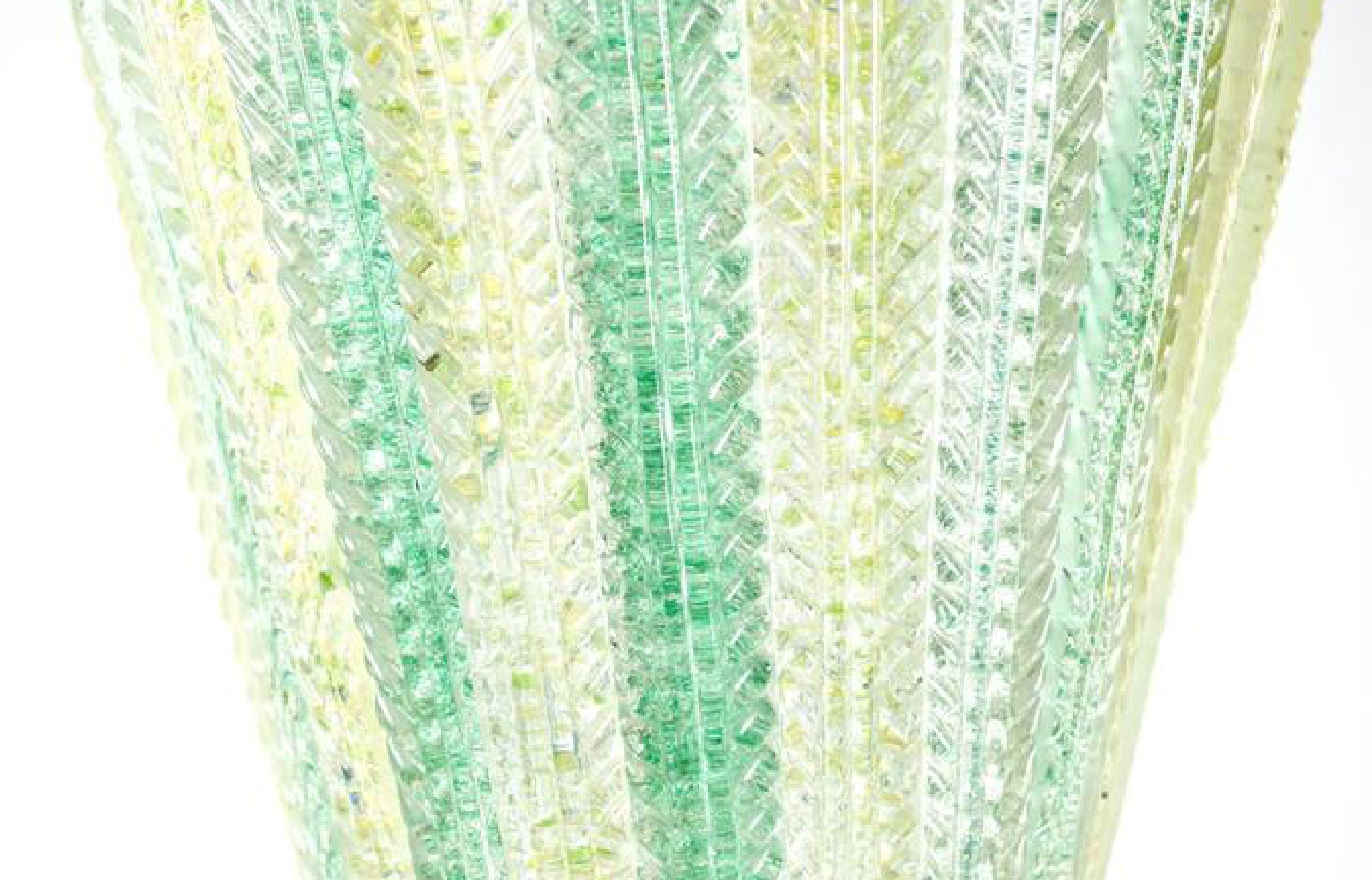 Mid-Century Modern Carlo Scarpa for Venini Waterfall Foliate Murano Chandelier Pendant, 1940s