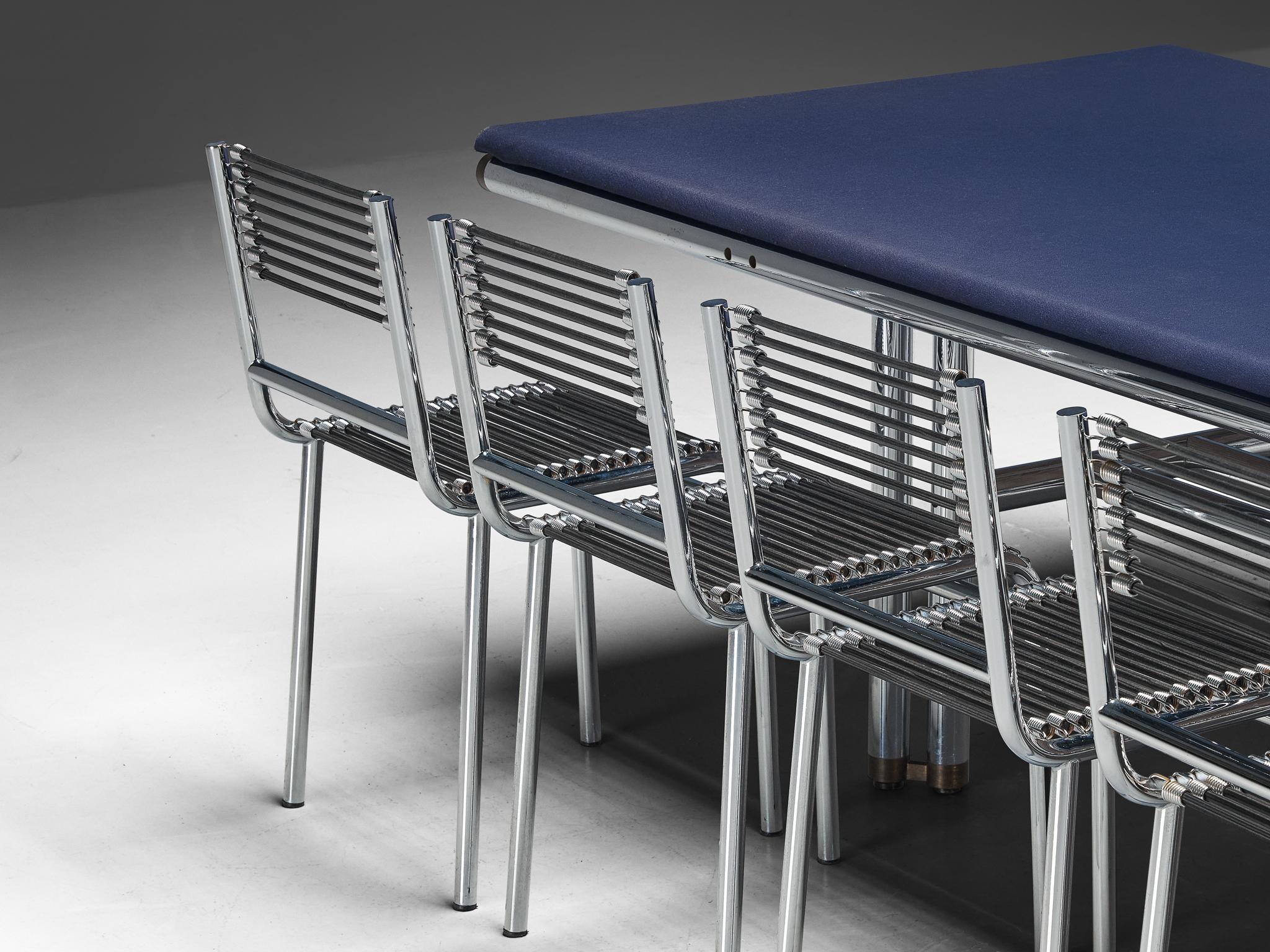 Carlo Scarpa & Hiroyuki Toyoda Table with René Herbst Sandows Dining Chairs  For Sale 5