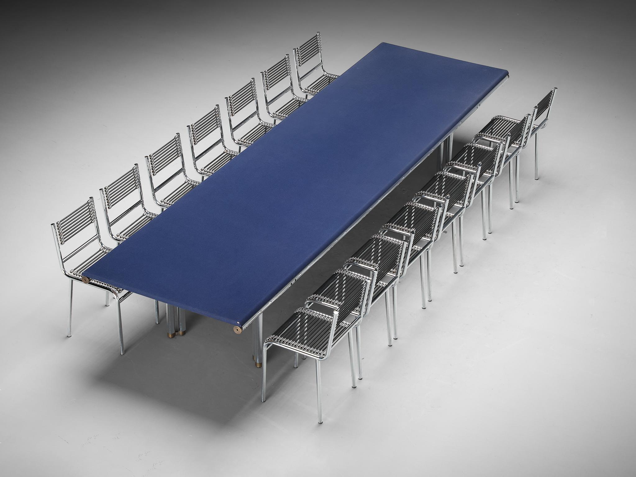 Ensemble de salle à manger composé d'une grande table de Carlo Scarpa et Hiroyuki Toyoda pour Simon Gavina et de chaises 