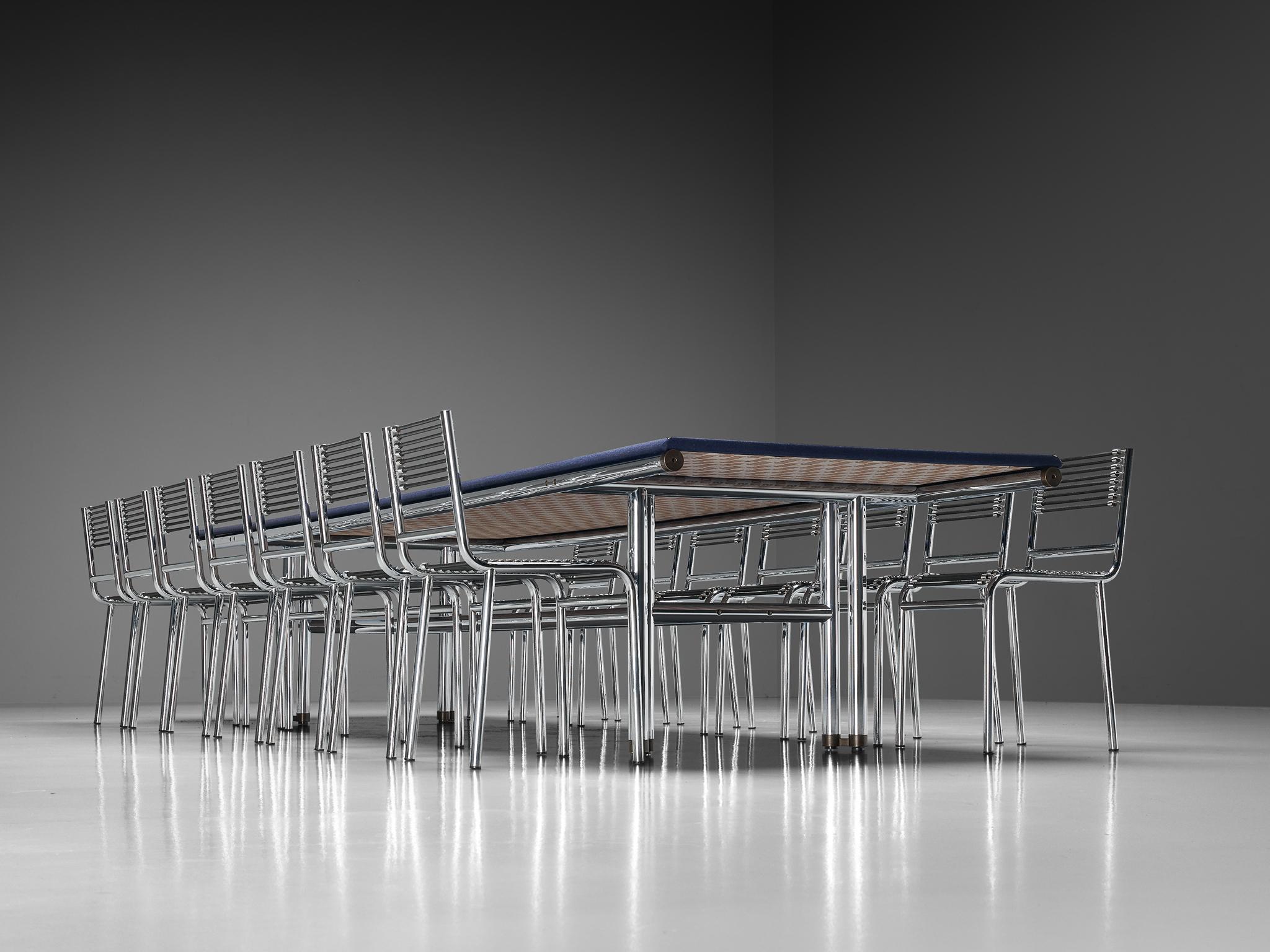 Carlo Scarpa & Hiroyuki Toyoda Table with René Herbst Sandows Dining Chairs  For Sale 1