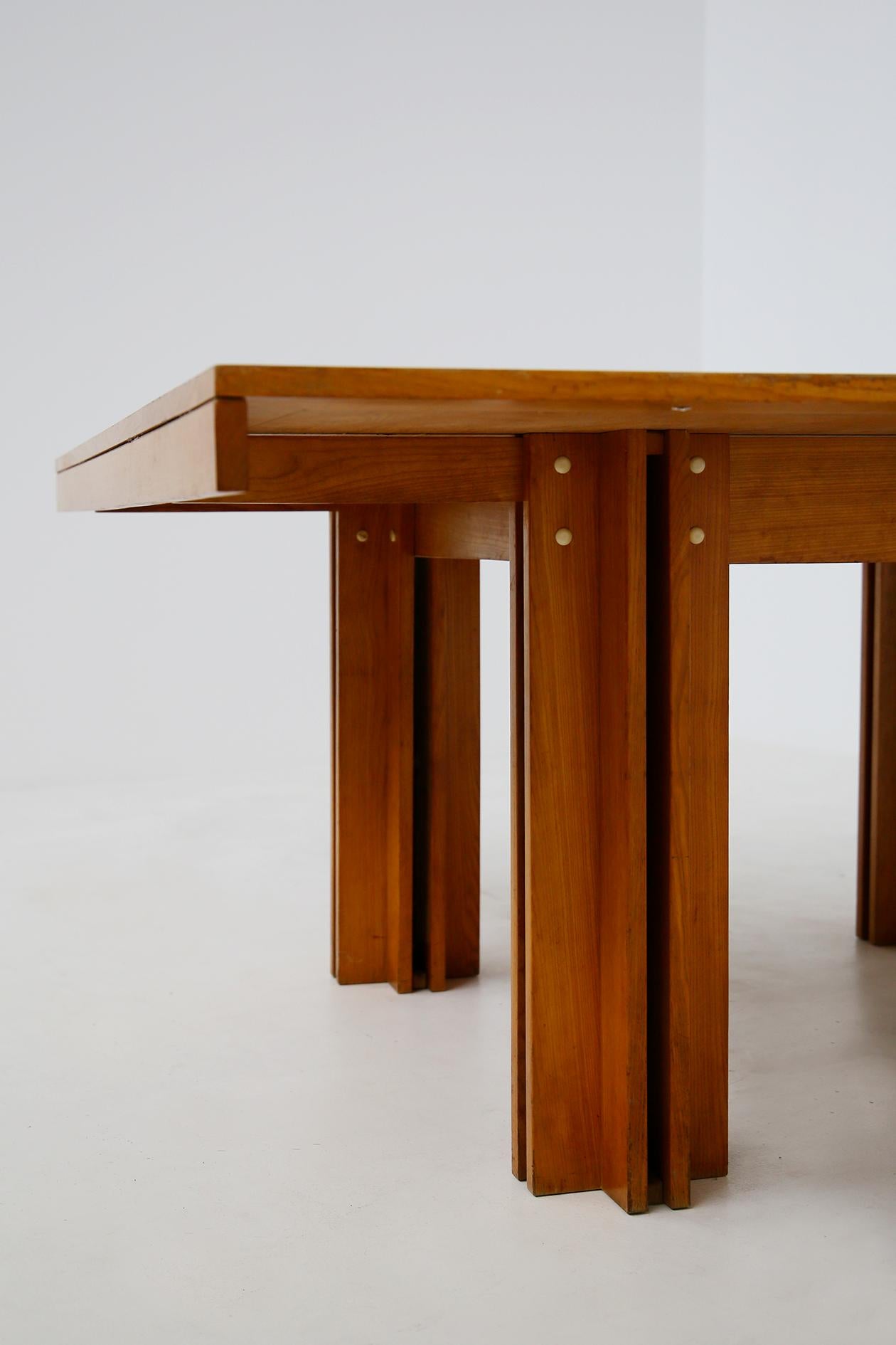 Carlo Scarpa Italian Wooden Table for Gavina Model 