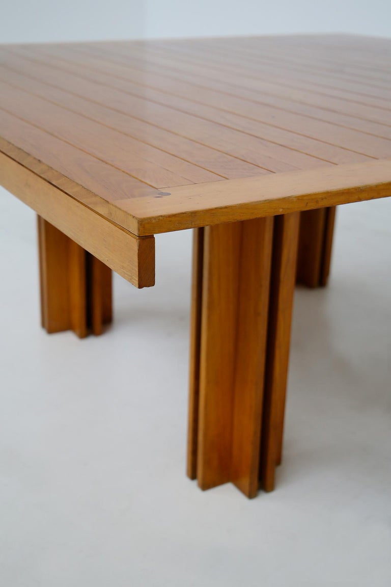 Mid-Century Modern Carlo Scarpa Italian Wooden Table for Gavina Model 