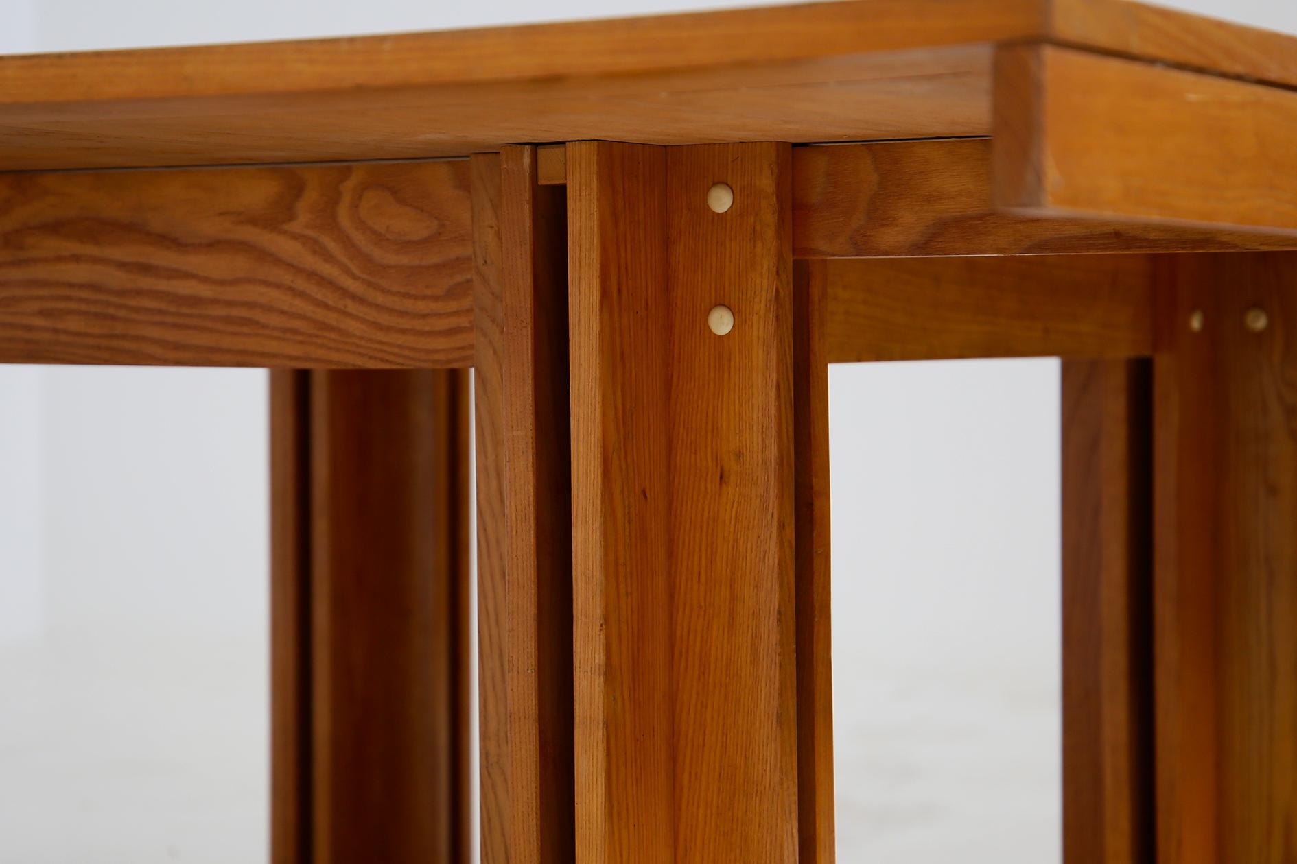 Late 20th Century Carlo Scarpa Italian Wooden Table for Gavina Model 