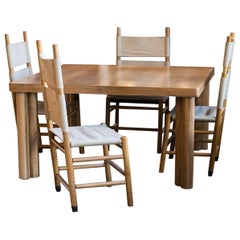 Carlo Scarpa "Kentucky" Dining Chair Set, Italy, 1970s