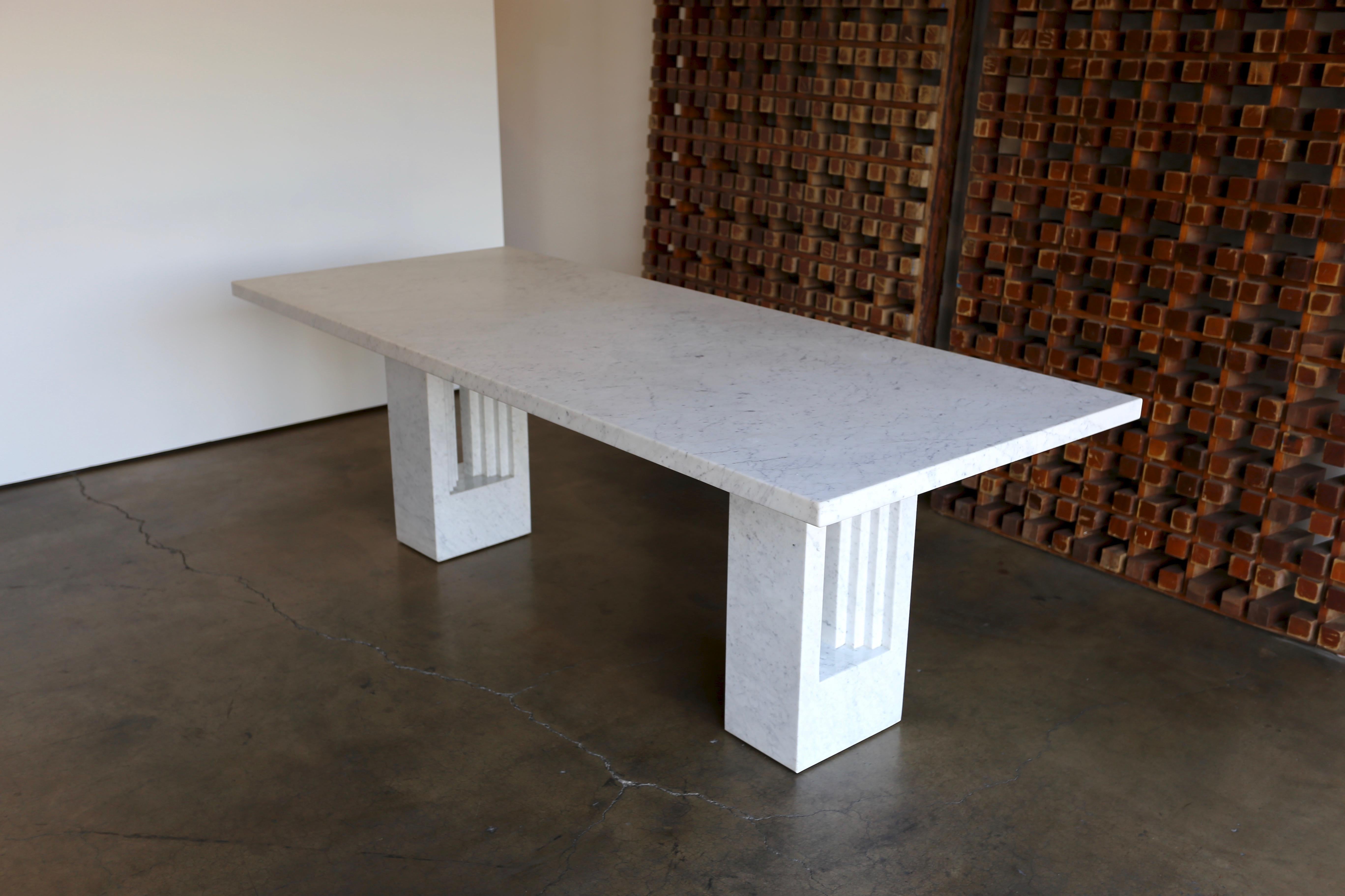 European Carlo Scarpa & Marcel Breuer 'Delfi' Marble Table