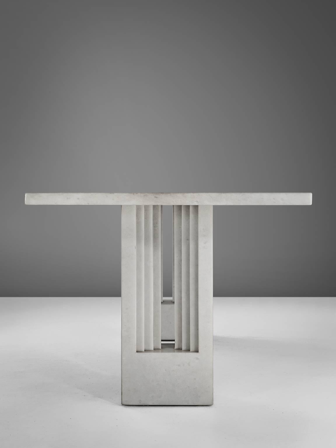 Italian Carlo Scarpa and Marcel Breuer 'Delfi' Table in Marble