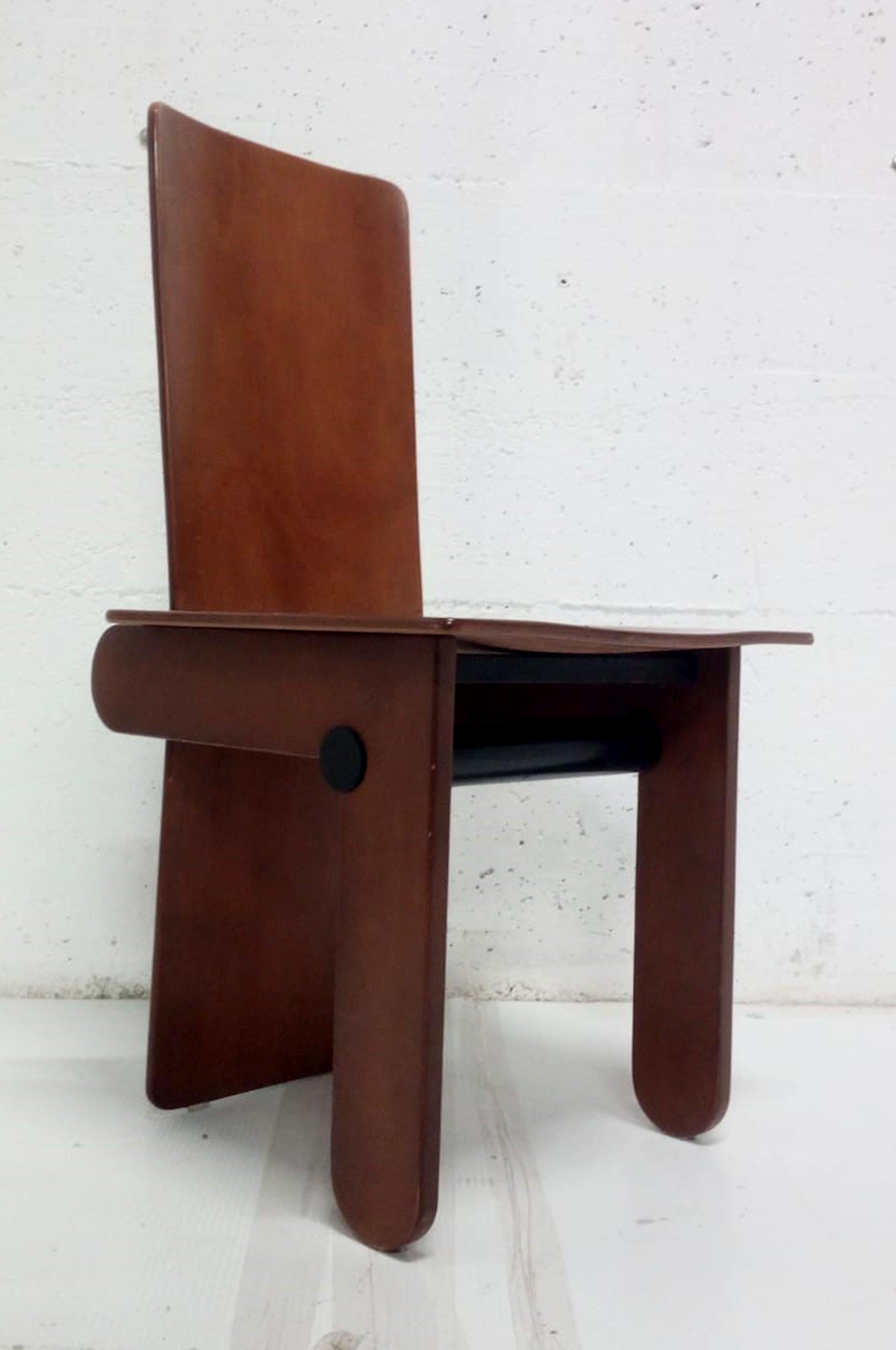 Late 20th Century Carlo Scarpa Mid-Century Modern Italian Dining Chairs for Gavina, 1974