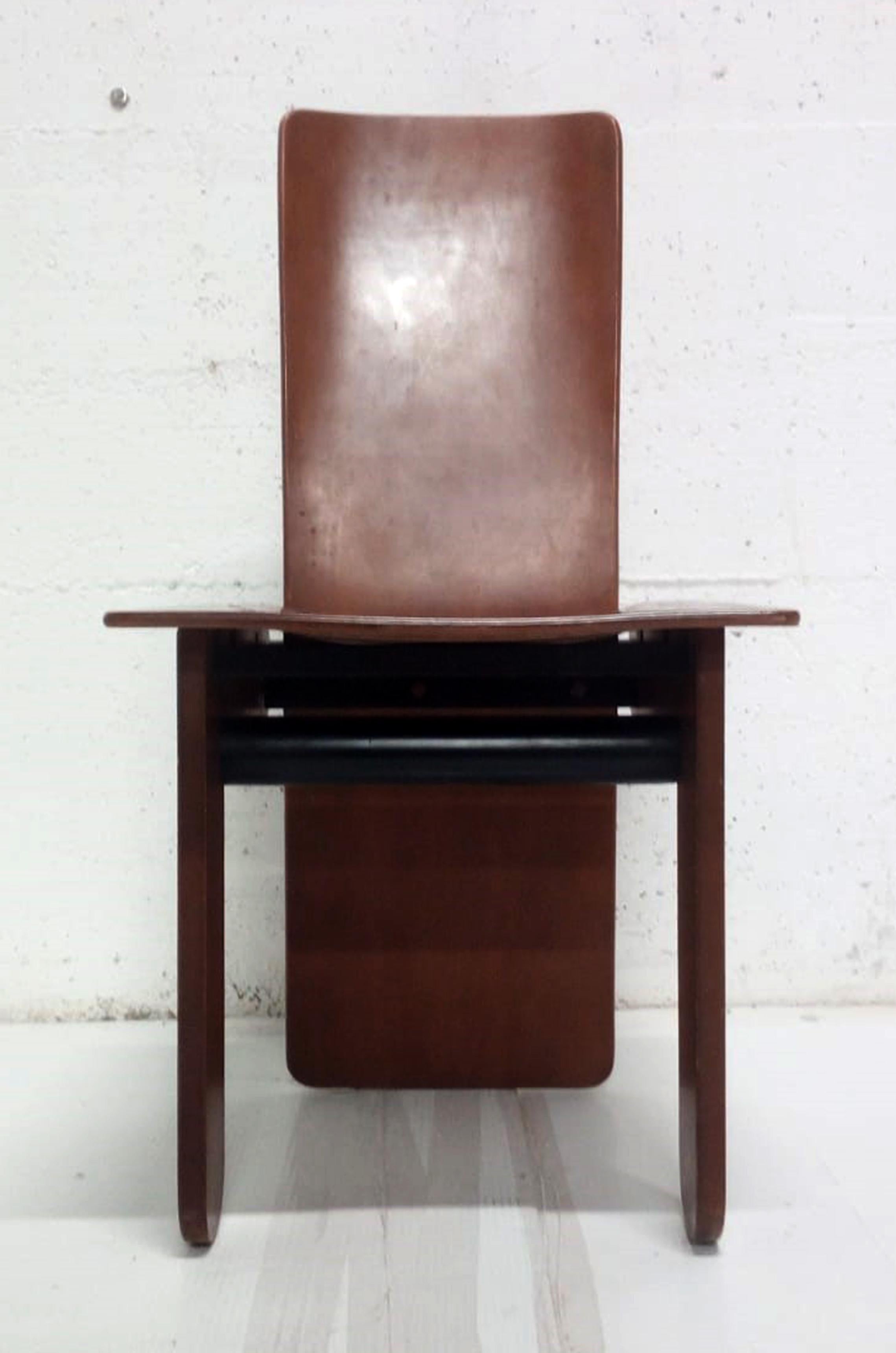 Pine Carlo Scarpa Mid-Century Modern Italian Dining Chairs for Gavina, 1974