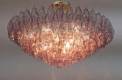 Carlo Scarpa Style Mid-Century Modern Murano Glass Poliedri Chandelier by Venini