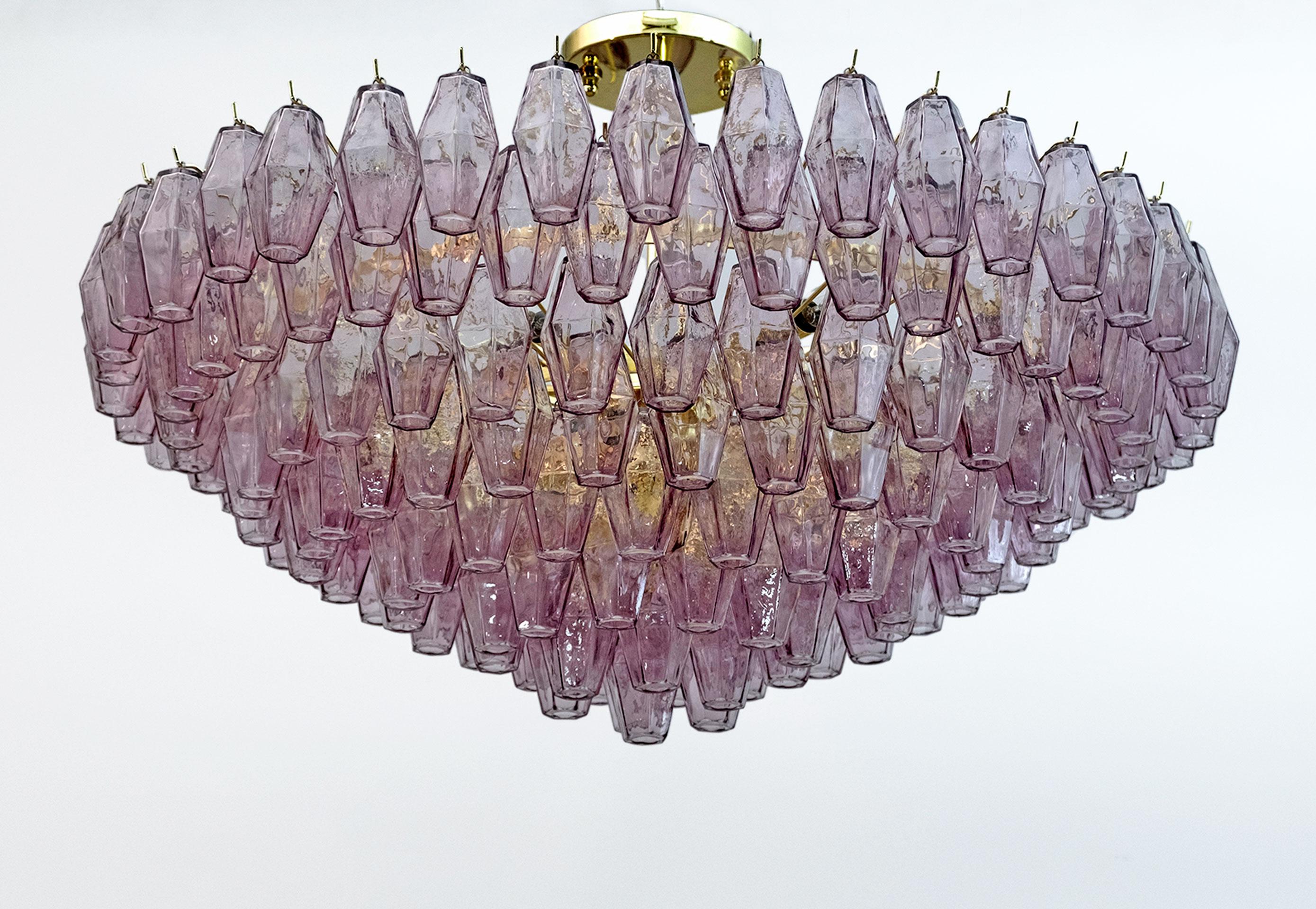 Italian Carlo Scarpa Mid-Century Modern Murano Glass Poliedri Chandelier by Venini For Sale
