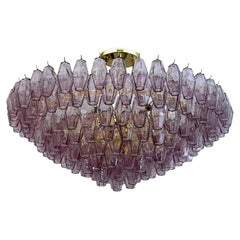 Carlo Scarpa Mid-Century Modern Murano Glass Poliedri Chandelier by Venini