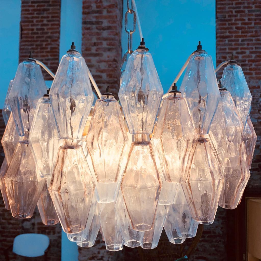 Carlo Scarpa Mid-Century Modern Venini Pair of Murano Glass Poliedri Lamps For Sale 9