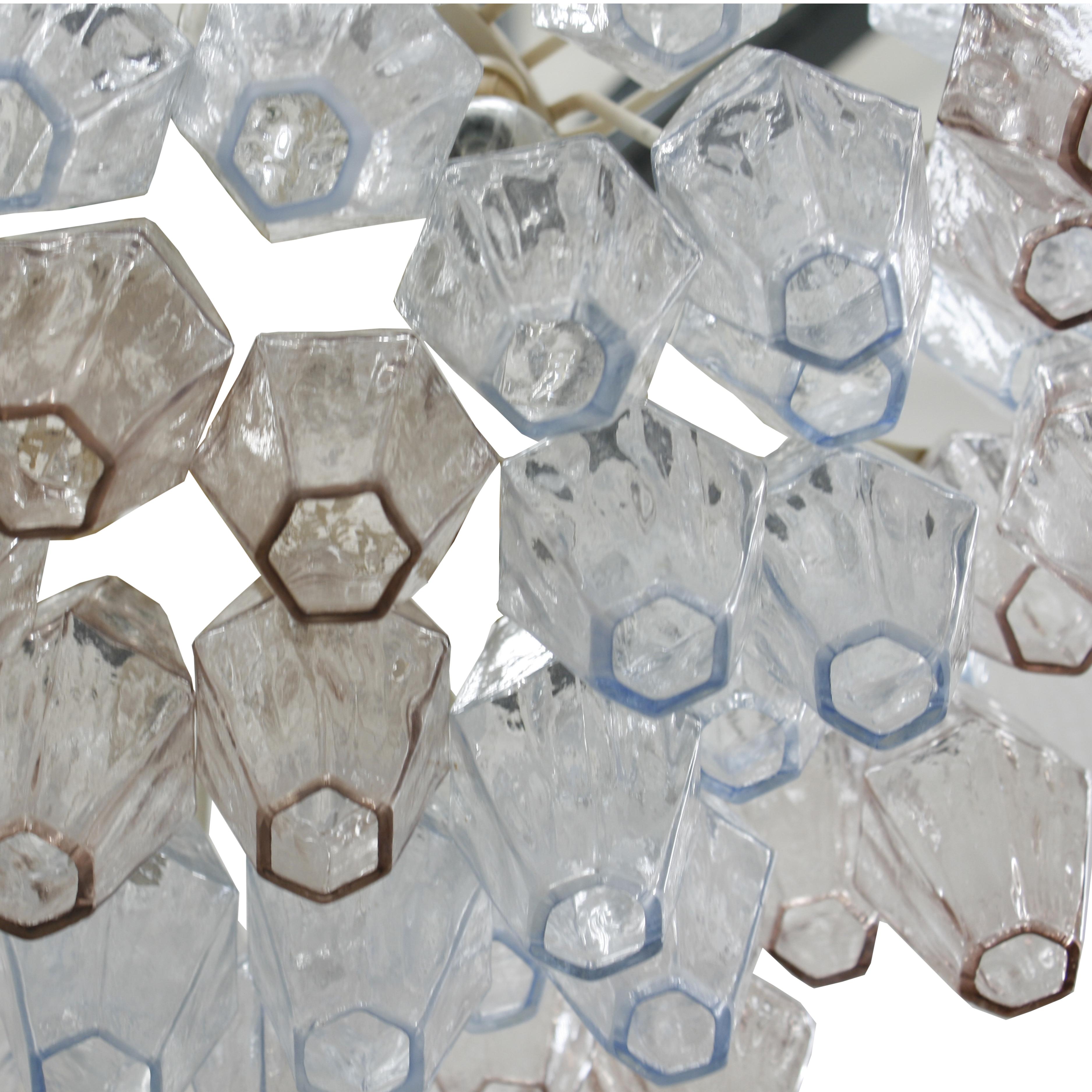 Carlo Scarpa Mid-Century Modern Venini Pair of Murano Glass Poliedri Lamps In Good Condition For Sale In Madrid, ES