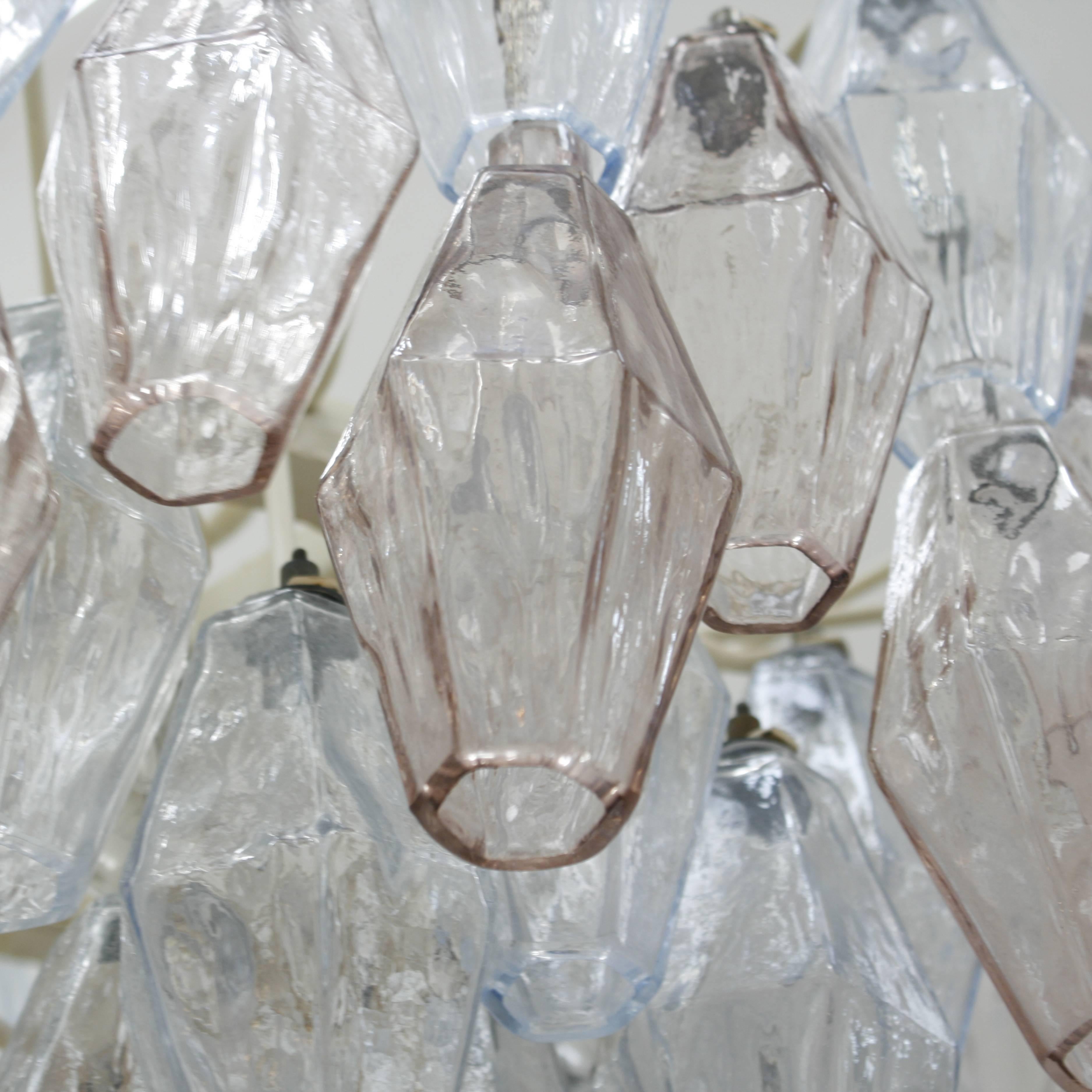 Mid-20th Century Carlo Scarpa Mid-Century Modern Venini Pair of Murano Glass Poliedri Lamps For Sale