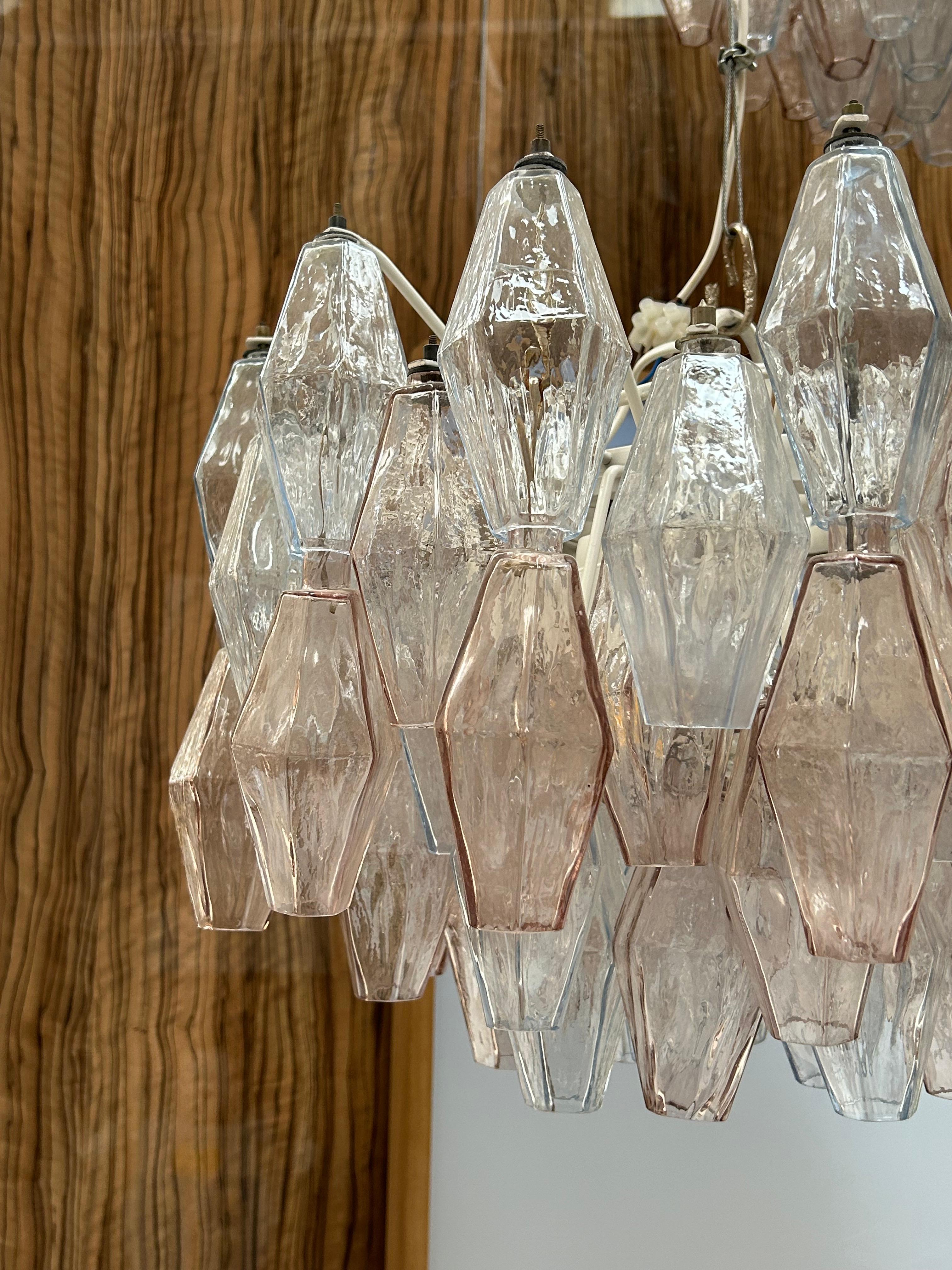 Carlo Scarpa Mid-Century Modern Venini Pair of Murano Glass Poliedri Lamps For Sale 1