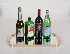 Carlo Scarpa Midcentury Aluminum Italian Serving Tray with Mirror Top, 1960s