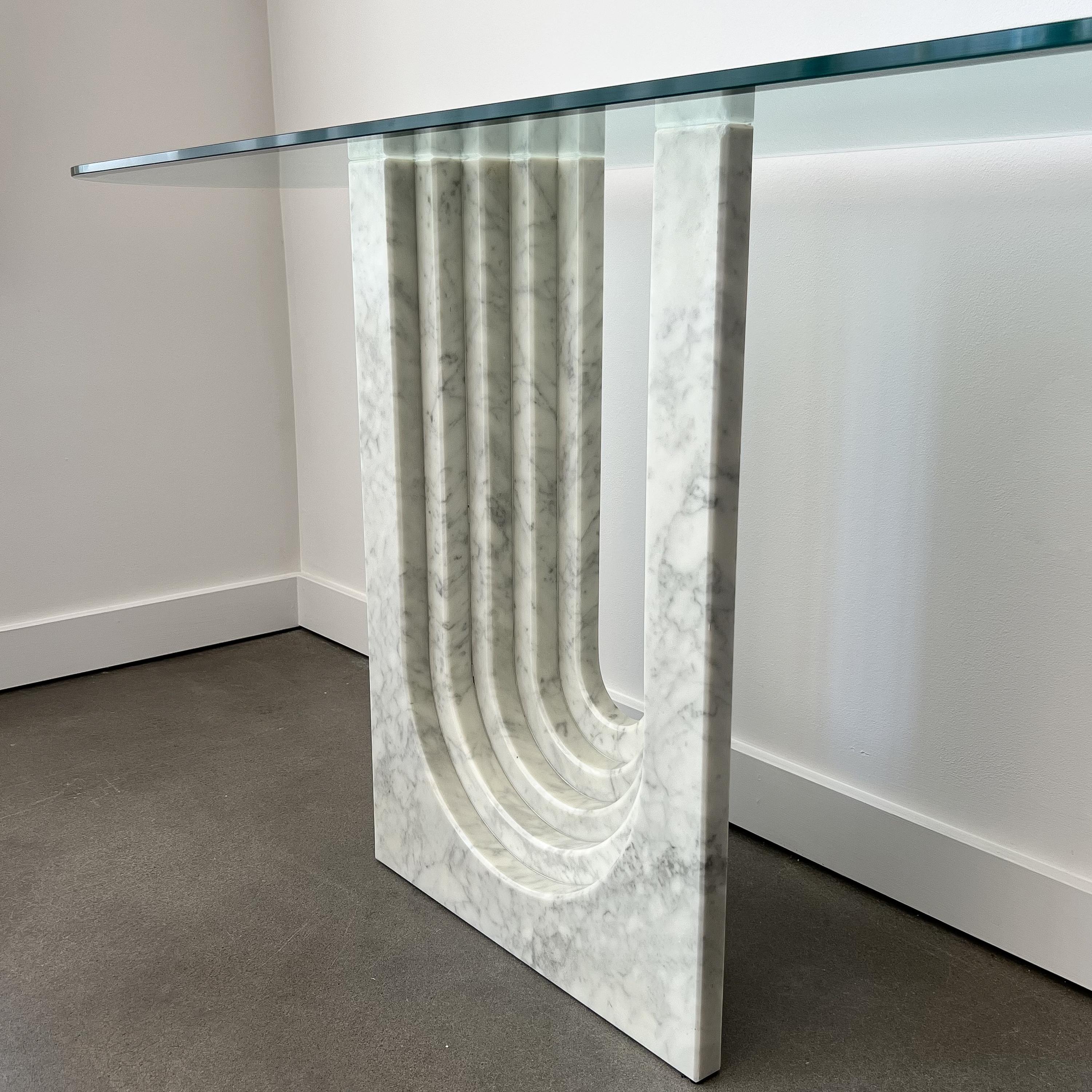 Carlo Scarpa Modern Marble and Glass Console Table for Cattelan Italia 5