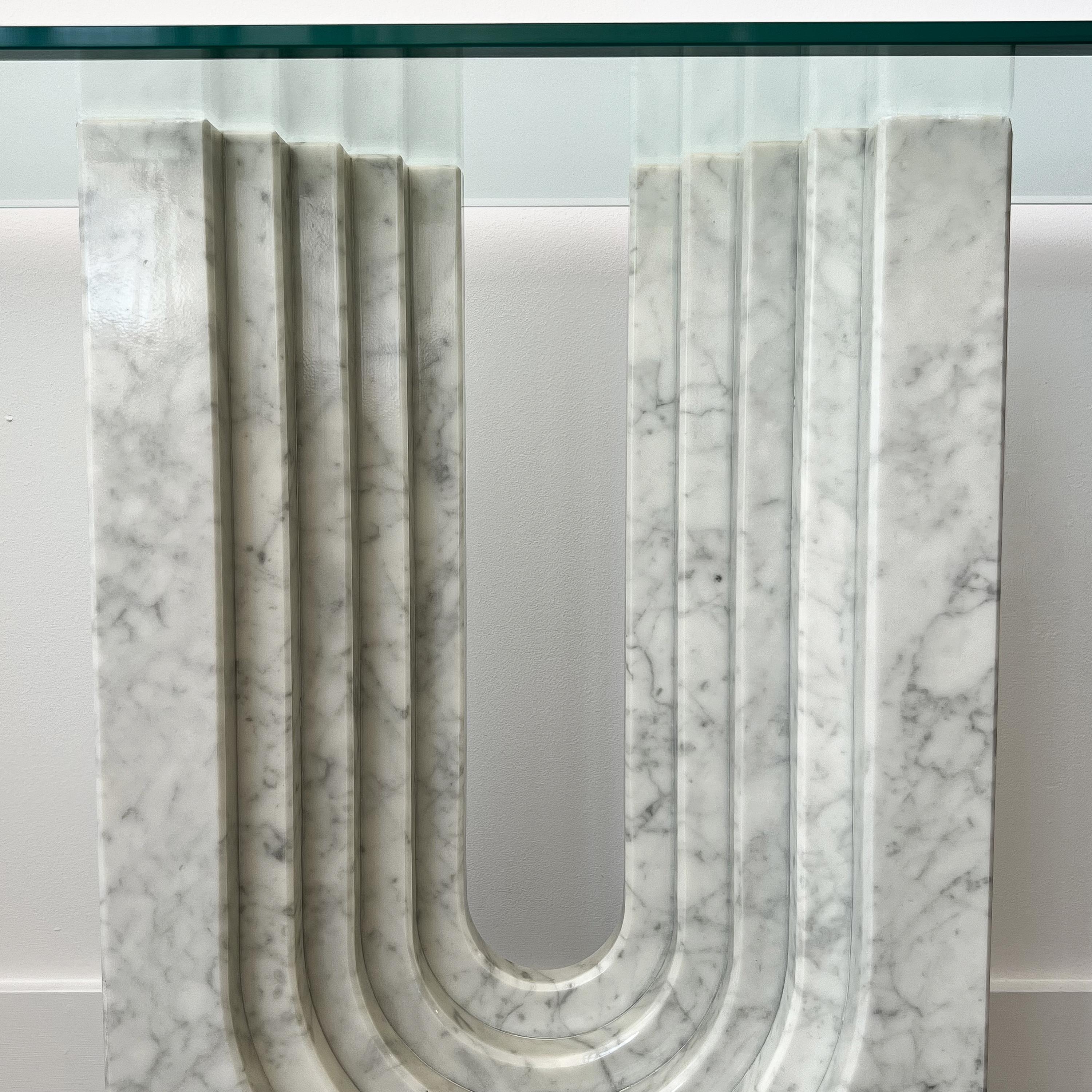 Carlo Scarpa Modern Marble and Glass Console Table for Cattelan Italia 8