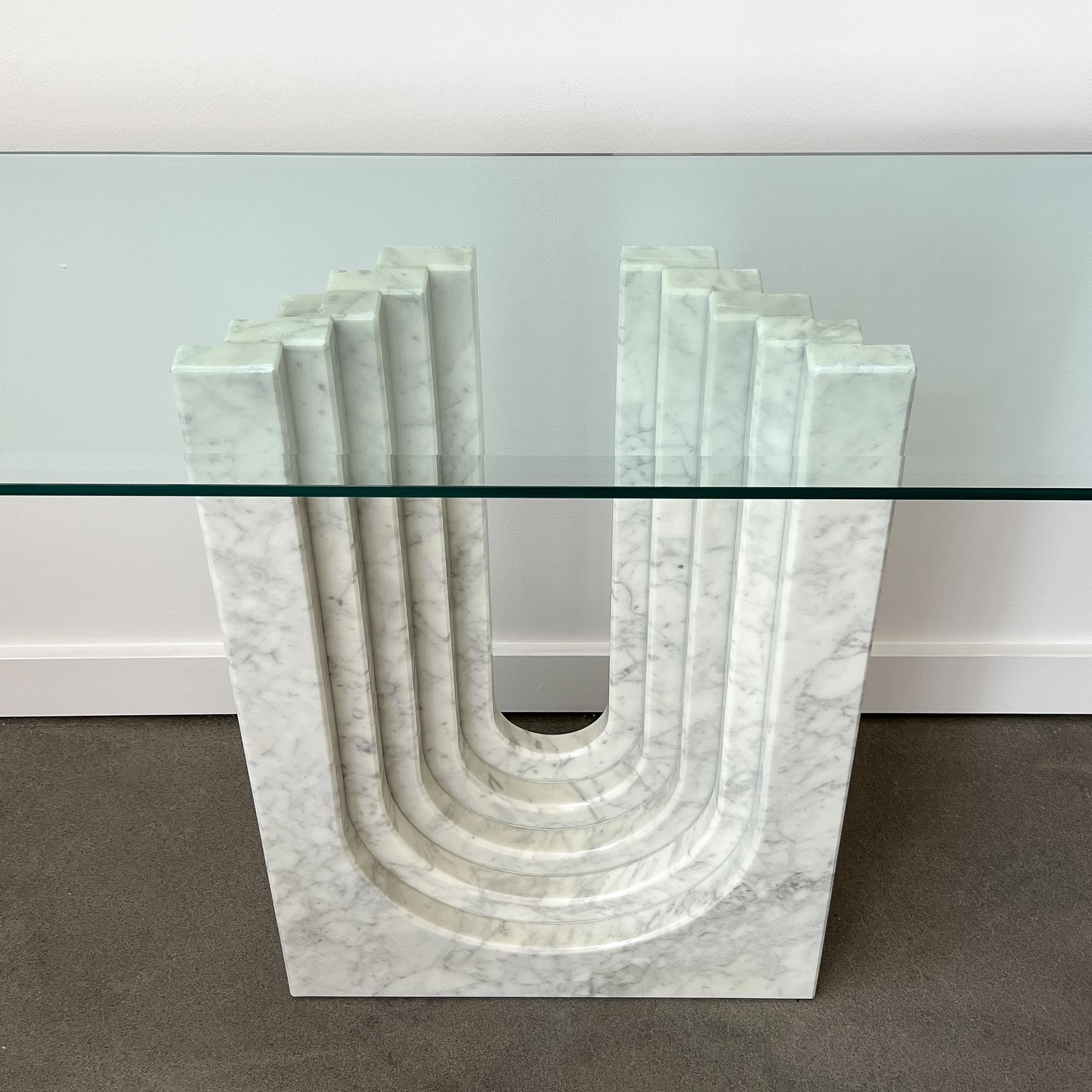 Carlo Scarpa Modern Marble and Glass Console Table for Cattelan Italia 1
