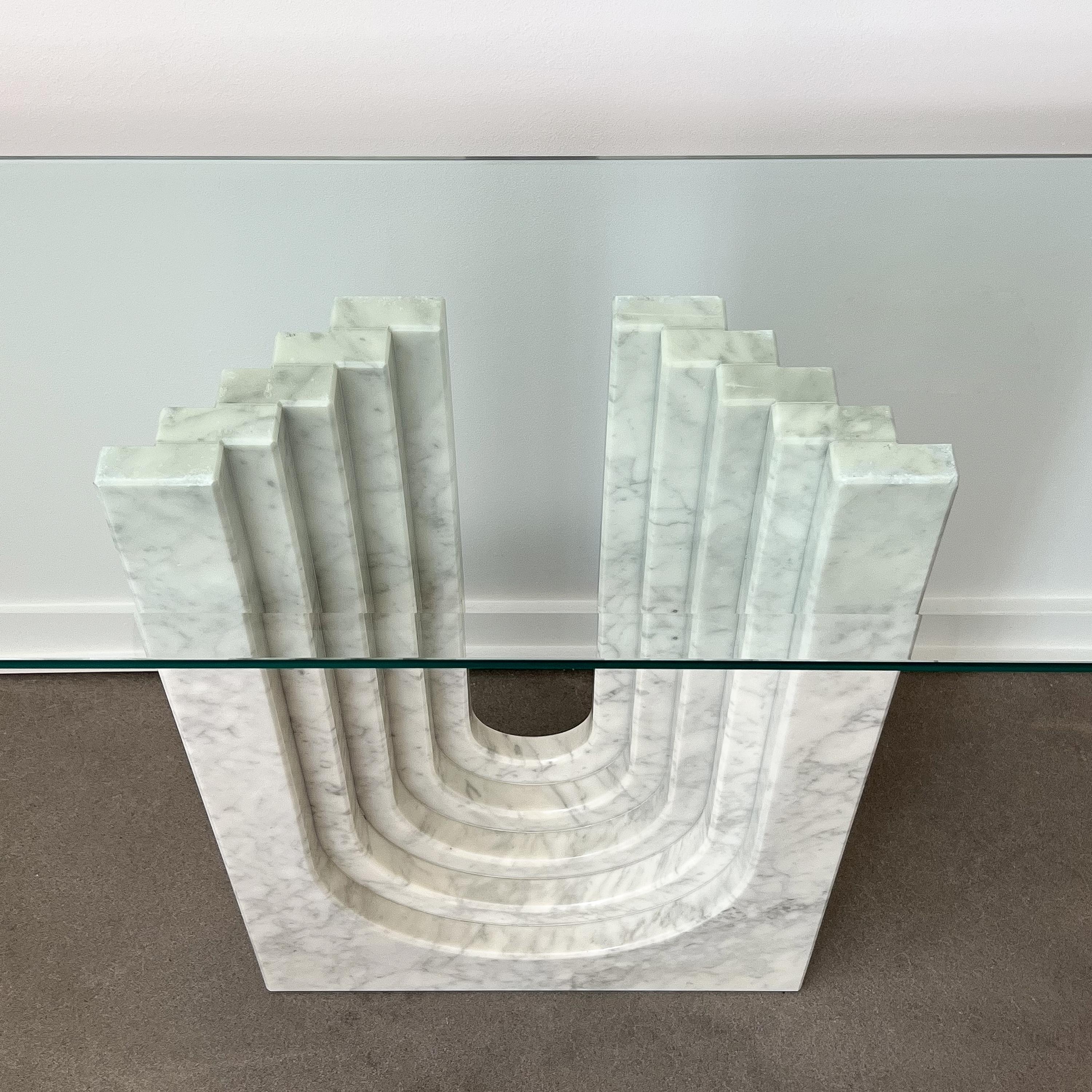 Carlo Scarpa Modern Marble and Glass Console Table for Cattelan Italia 2