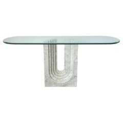 Carlo Scarpa Modern Marble and Glass Console Table for Cattelan Italia