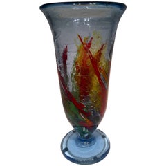 Carlo Scarpa Murano Artistic Blown Glass Multi-Color Vase, circa 1950
