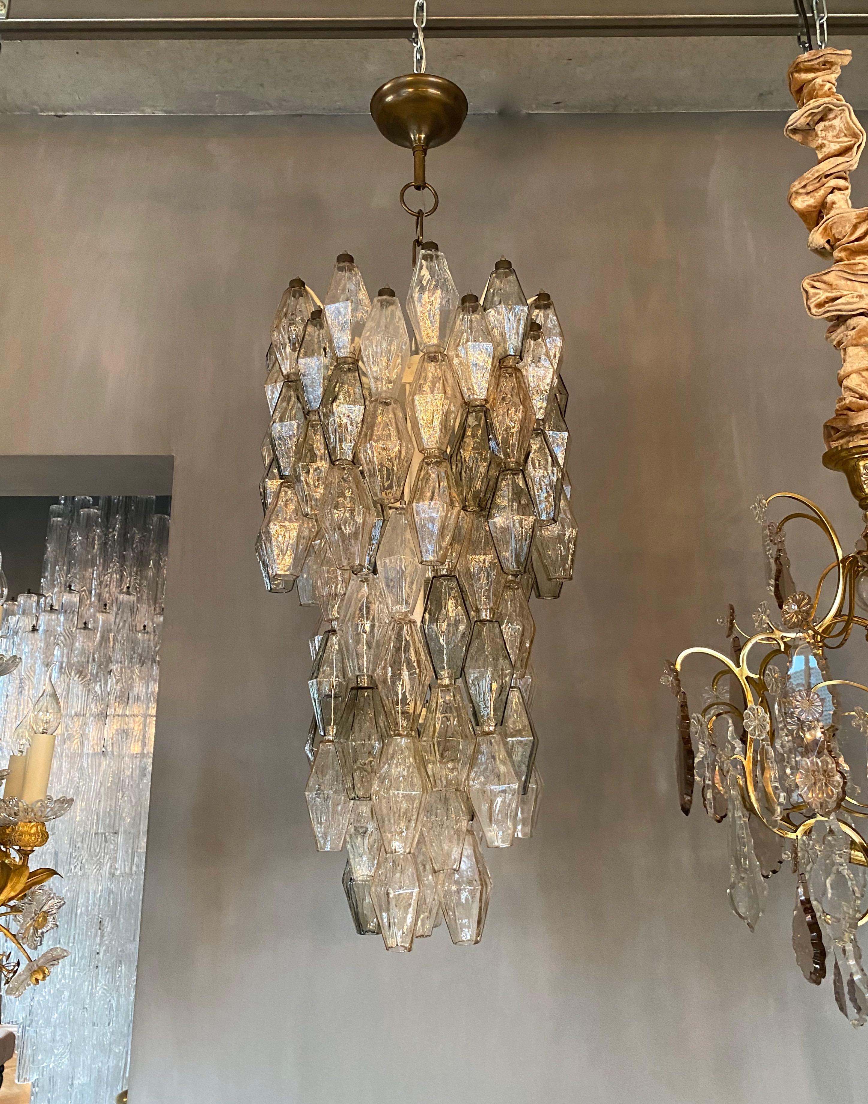 Carlo Scarpa Murano chandelier Poliedri by Venini For Sale 2