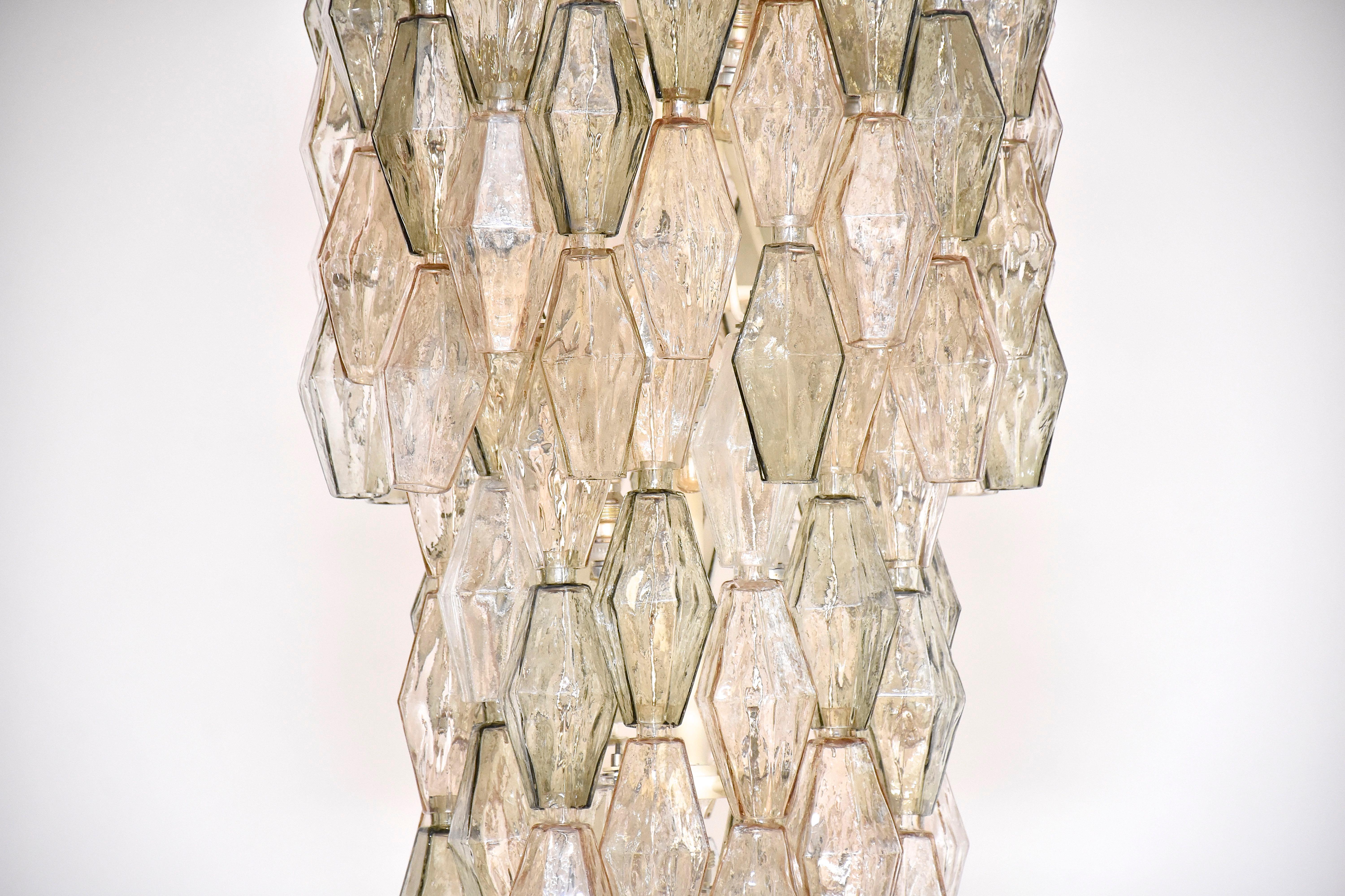 Mid-Century Modern Carlo Scarpa Murano chandelier Poliedri by Venini For Sale