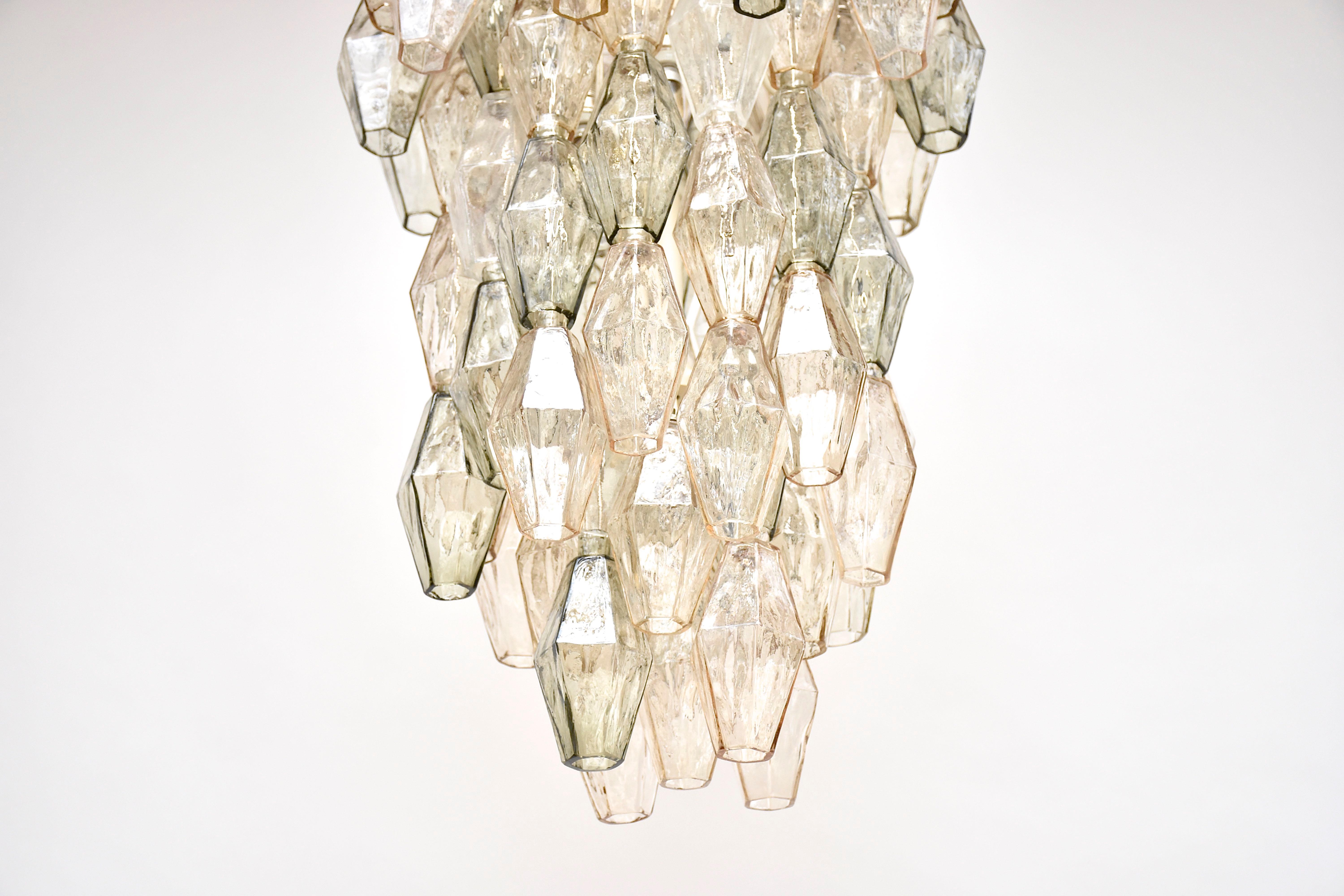 Italian Carlo Scarpa Murano chandelier Poliedri by Venini For Sale