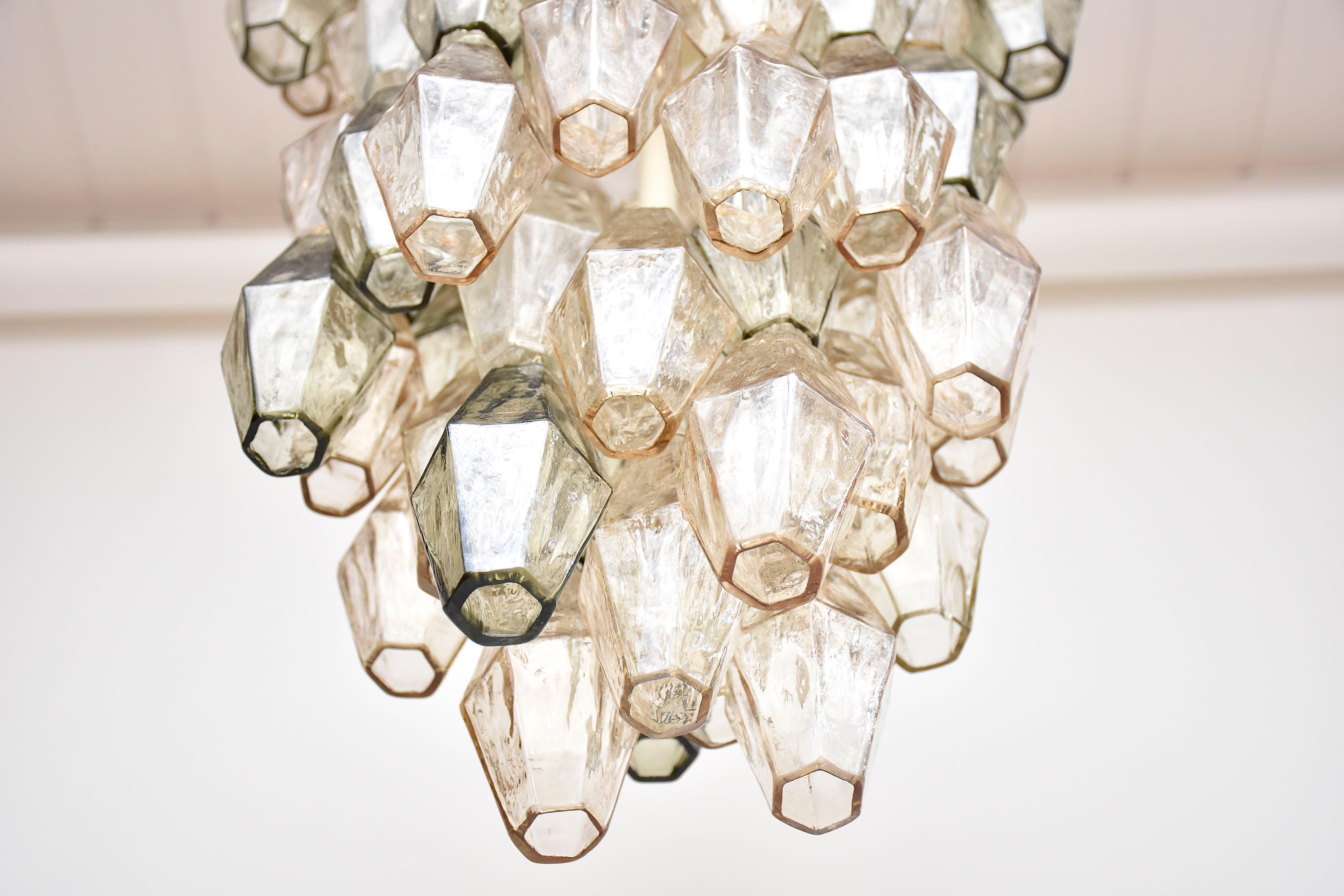 Lacquered Carlo Scarpa Murano chandelier Poliedri by Venini For Sale