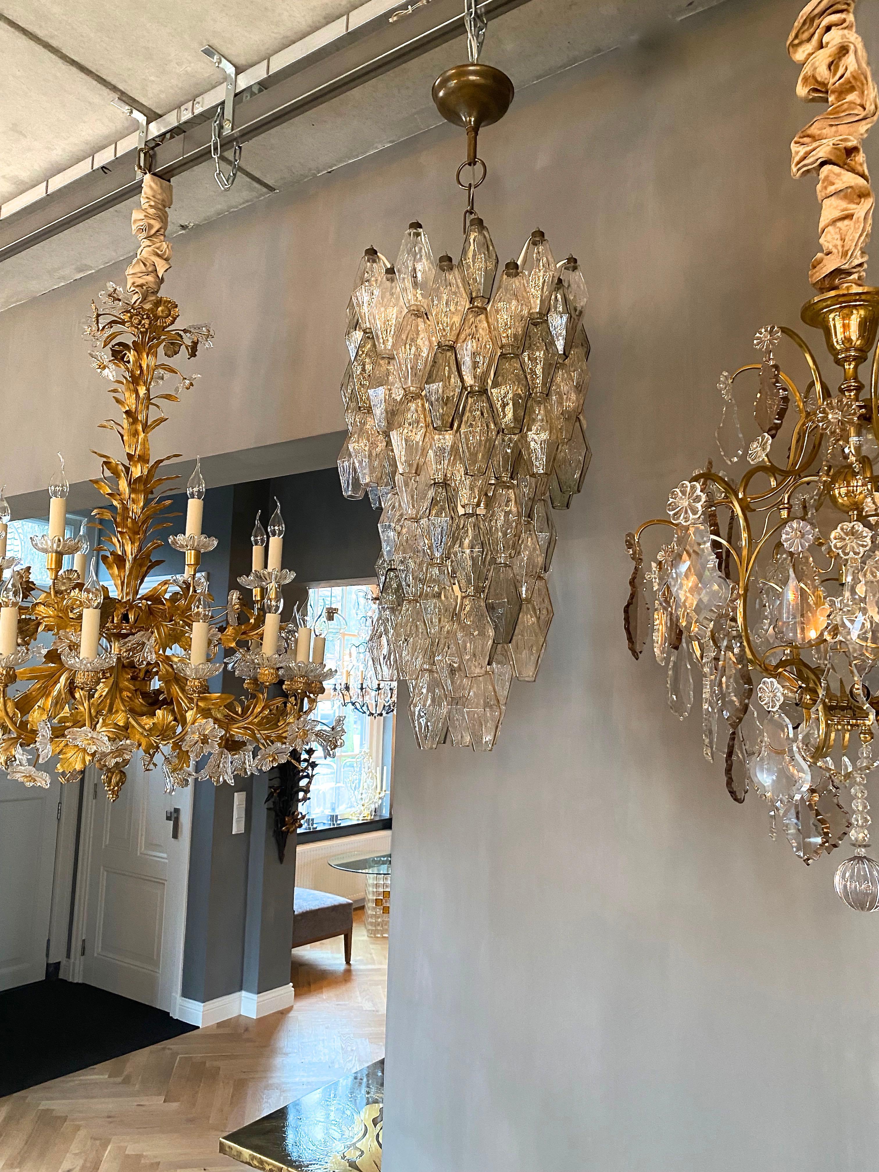Carlo Scarpa Murano chandelier Poliedri by Venini For Sale 1