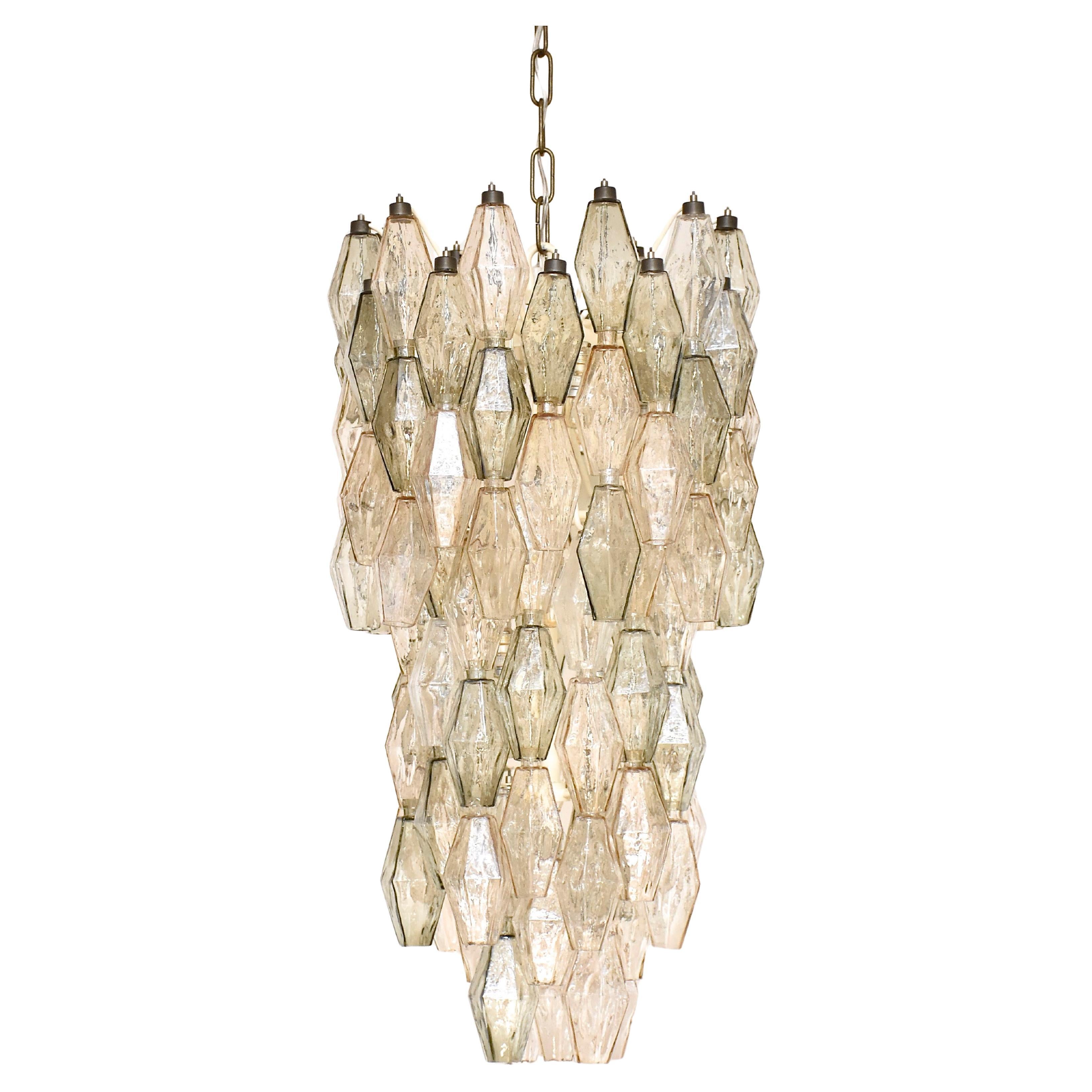 Carlo Scarpa Murano chandelier Poliedri by Venini For Sale