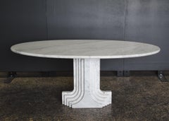 Sculptural Carrara Marble Oval Dining Table by Cattelan Italia, Italy