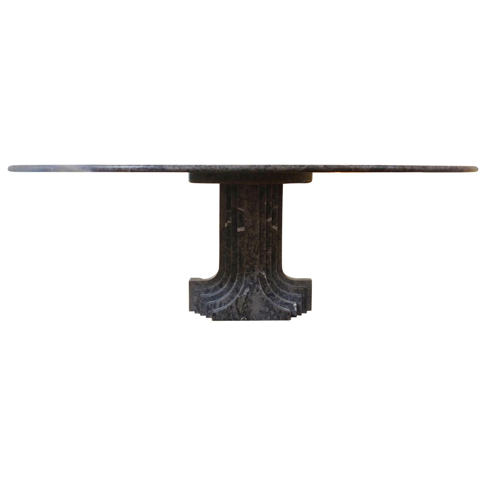 Carlo Scarpa Oval Grey Marble "Samo" Table