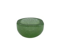 Carlo Scarpa per Venini Ciotola in Vetro di Murano Verde "Sommerso a Bollicine"