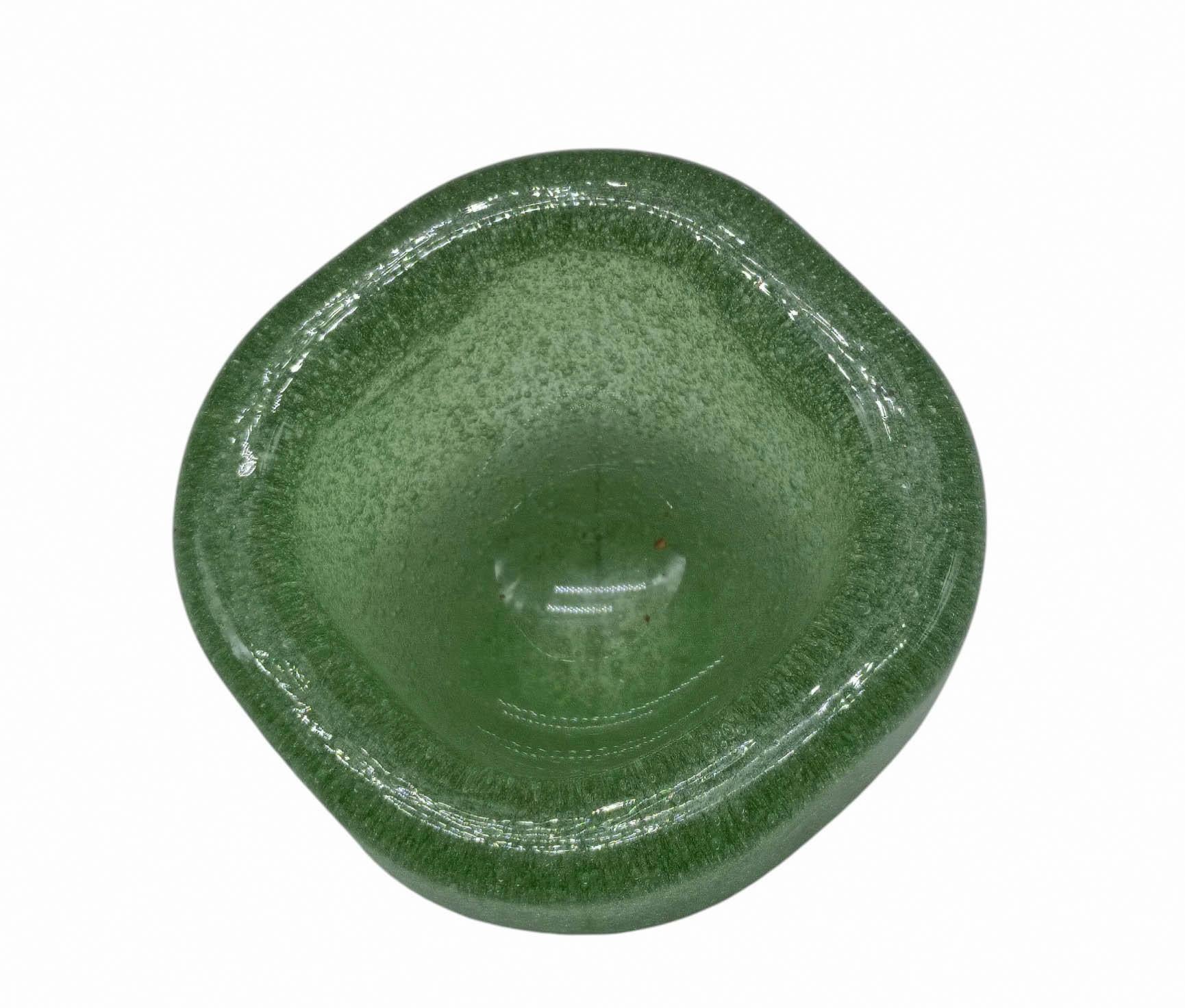 Carlo Scarpa für Venini Grüne Muranoglasschale 