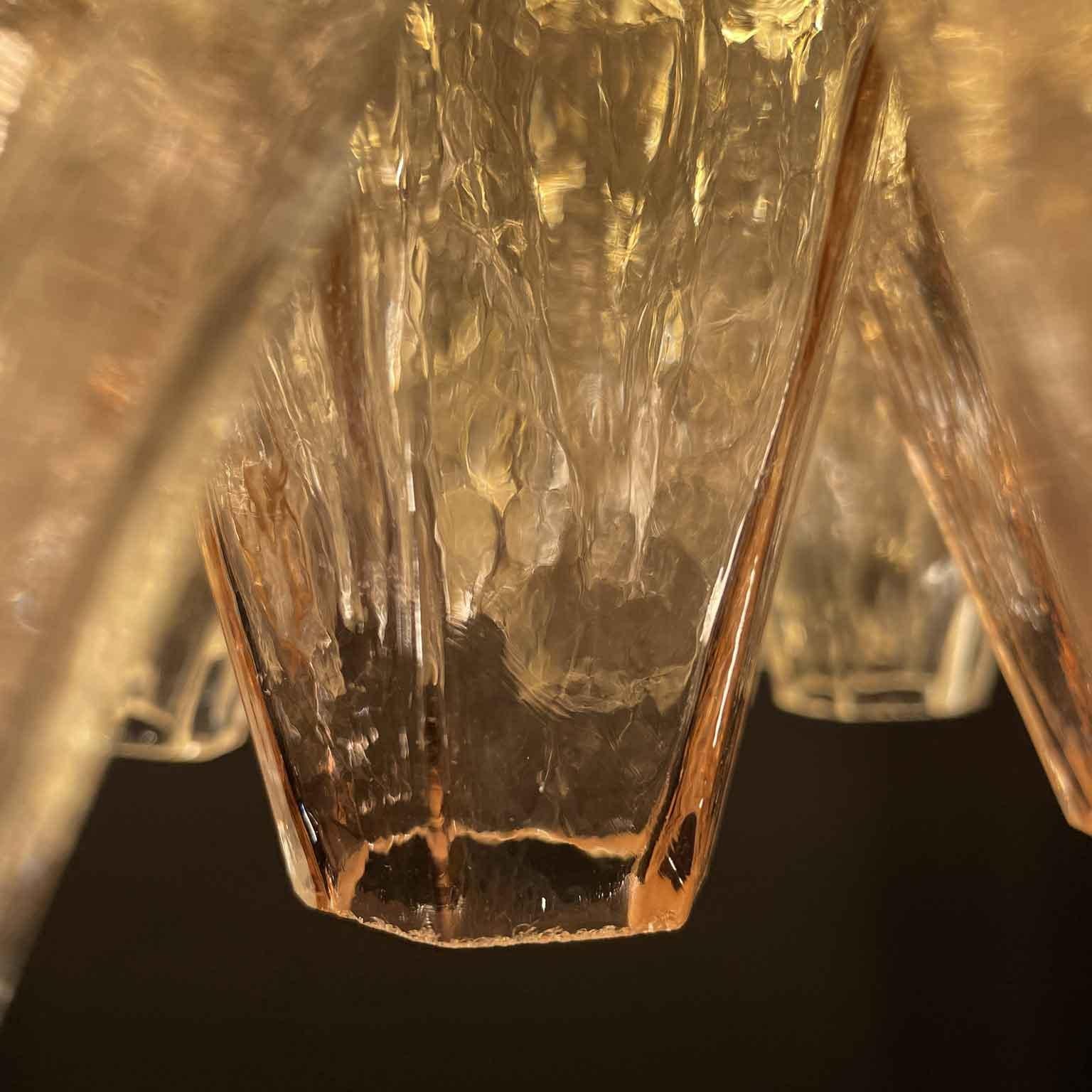 Carlo Scarpa Per Venini Poliedri Lampadario in Vetro di Murano 13 Luci 1960 4