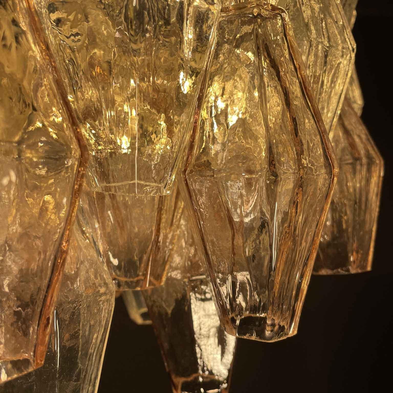 Carlo Scarpa Per Venini Poliedri Lampadario in Vetro di Murano 13 Luci 1960 5