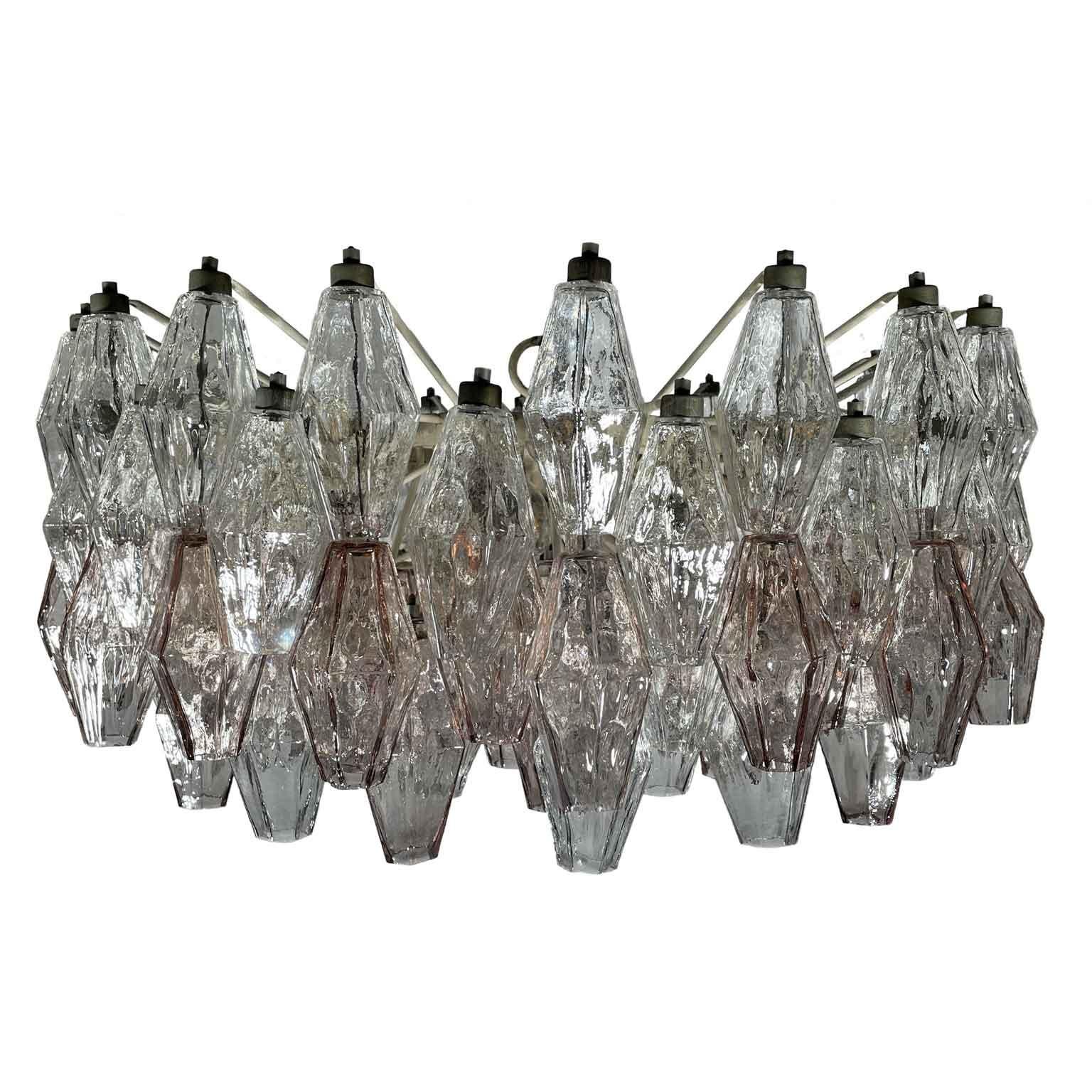 Carlo Scarpa Per Venini Poliedri Lampadario in Vetro di Murano 13 Luci 1960 6