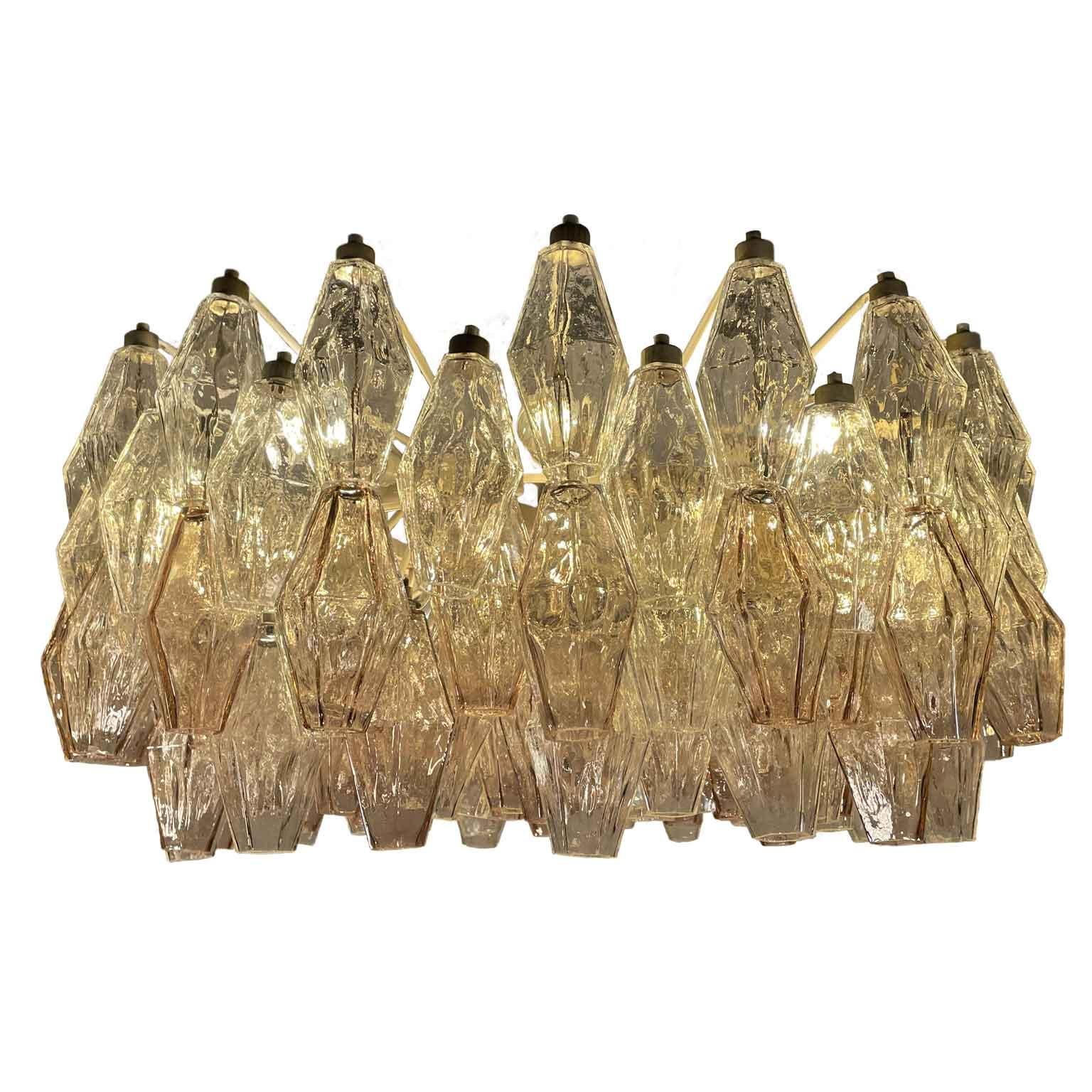 Carlo Scarpa Per Venini Poliedri Lampadario in Vetro di Murano 13 Luci 1960 7