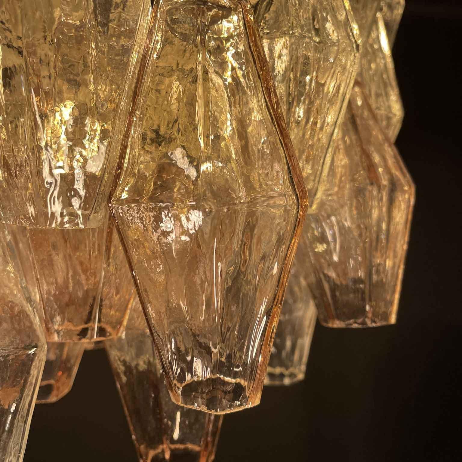 Fatto a mano Carlo Scarpa Per Venini Poliedri Lampadario in Vetro di Murano 13 Luci 1960