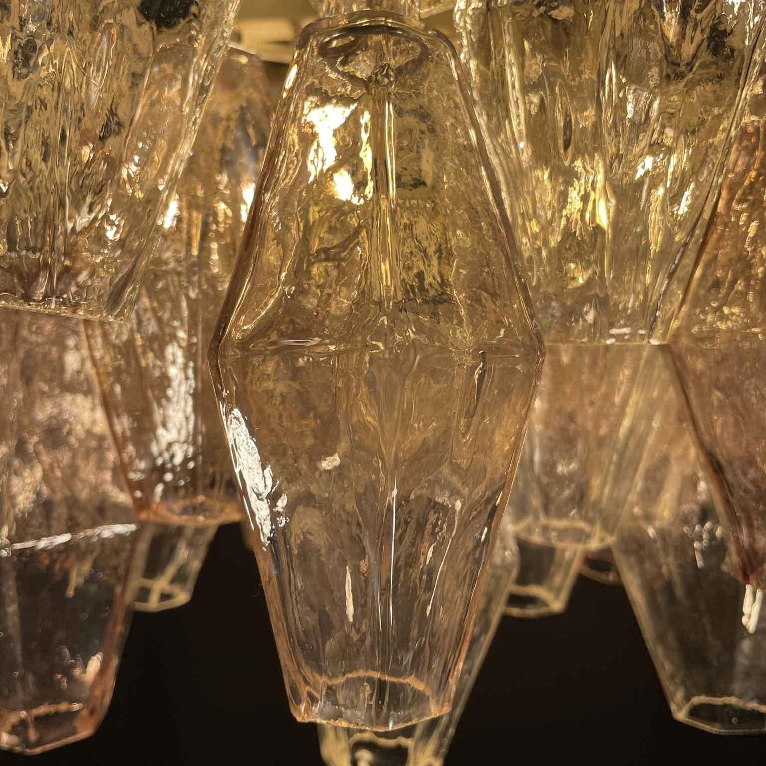 Carlo Scarpa Per Venini Poliedri Lampadario in Vetro di Murano 13 Luci 1960 In condizioni buone a Milano, MI