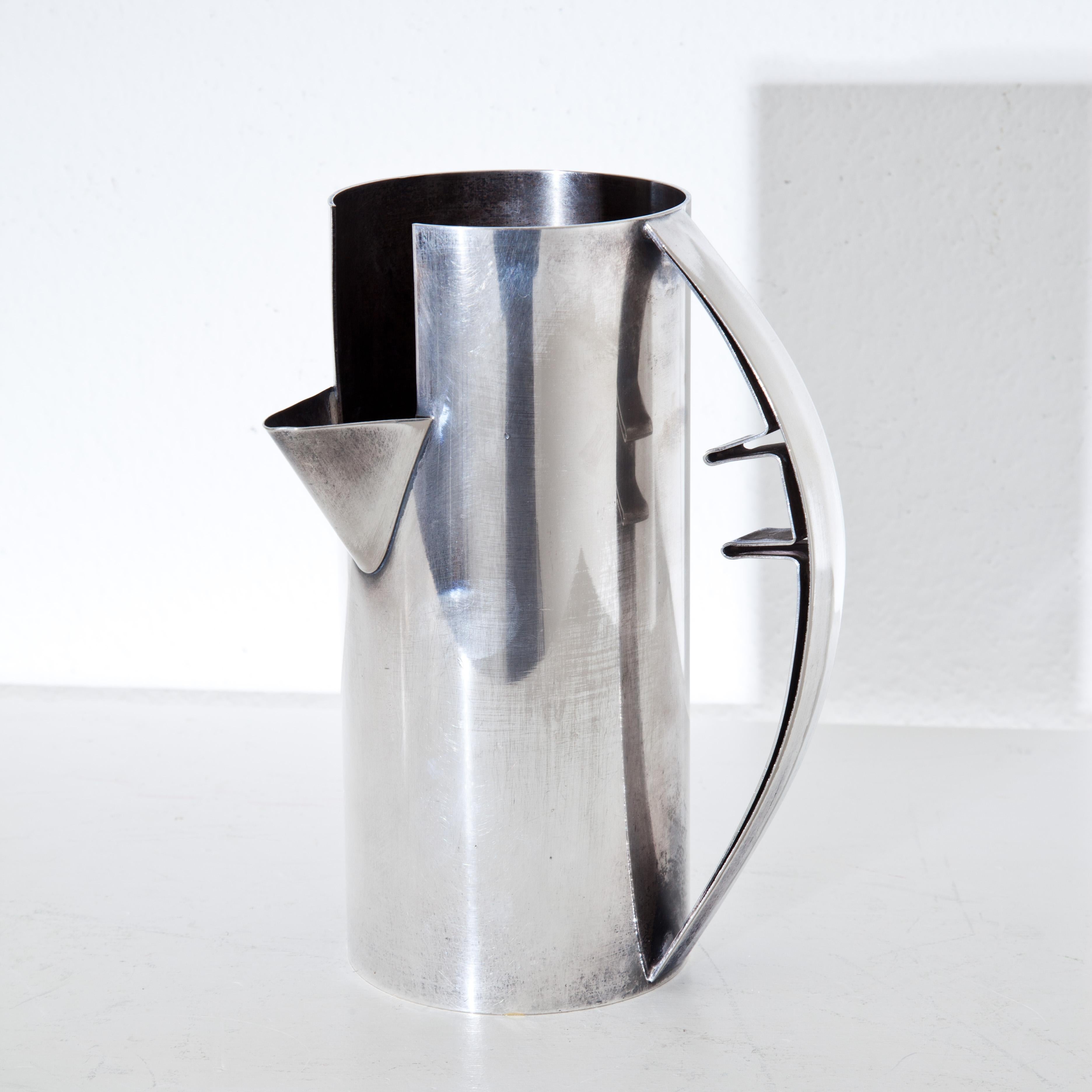 Mid-Century Modern Carlo Scarpa Pitcher for Cleto Murani, Italy 1970s, Silver Plated