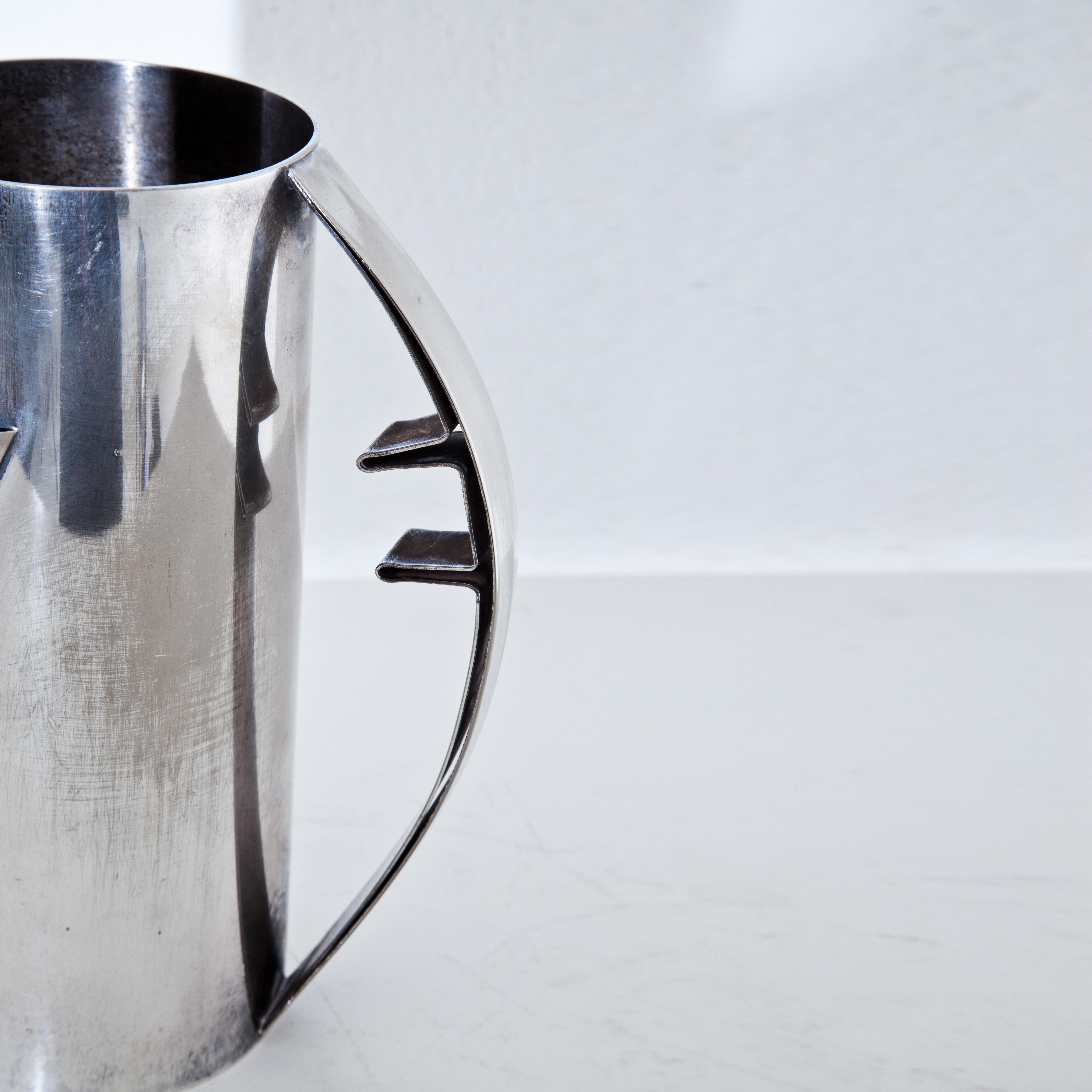Italian Carlo Scarpa Pitcher for Cleto Murani, Italy 1970s, Silver Plated